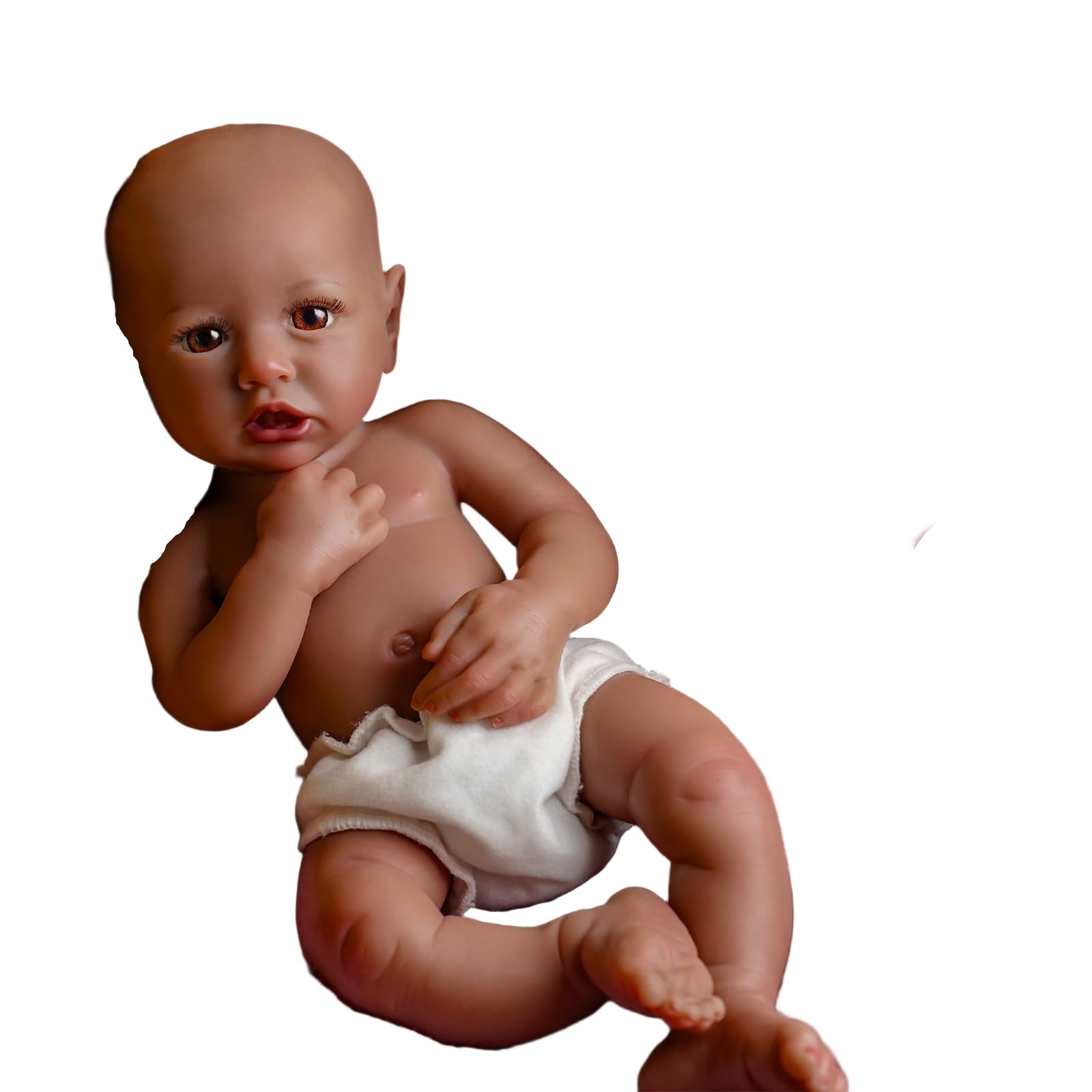 16 inch Full Body Silicone Baby Dolls, Realistic African American Reborn Doll Black Girl