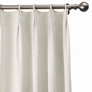 Faux Linen Curtain for Kids Room, Pinch Pleat Drapes 102 inch Length