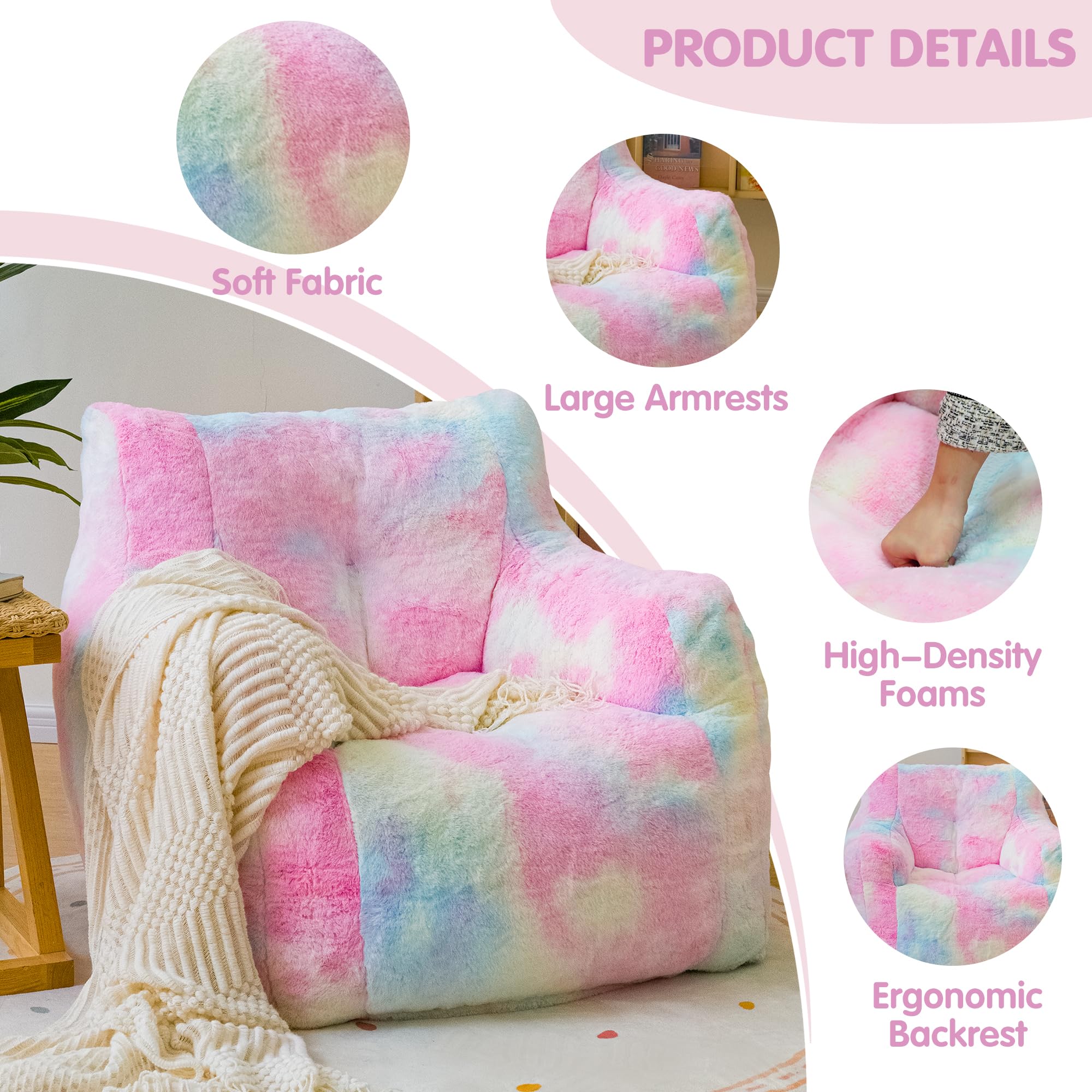 Faux Fur Bean Bag Chair with Filling