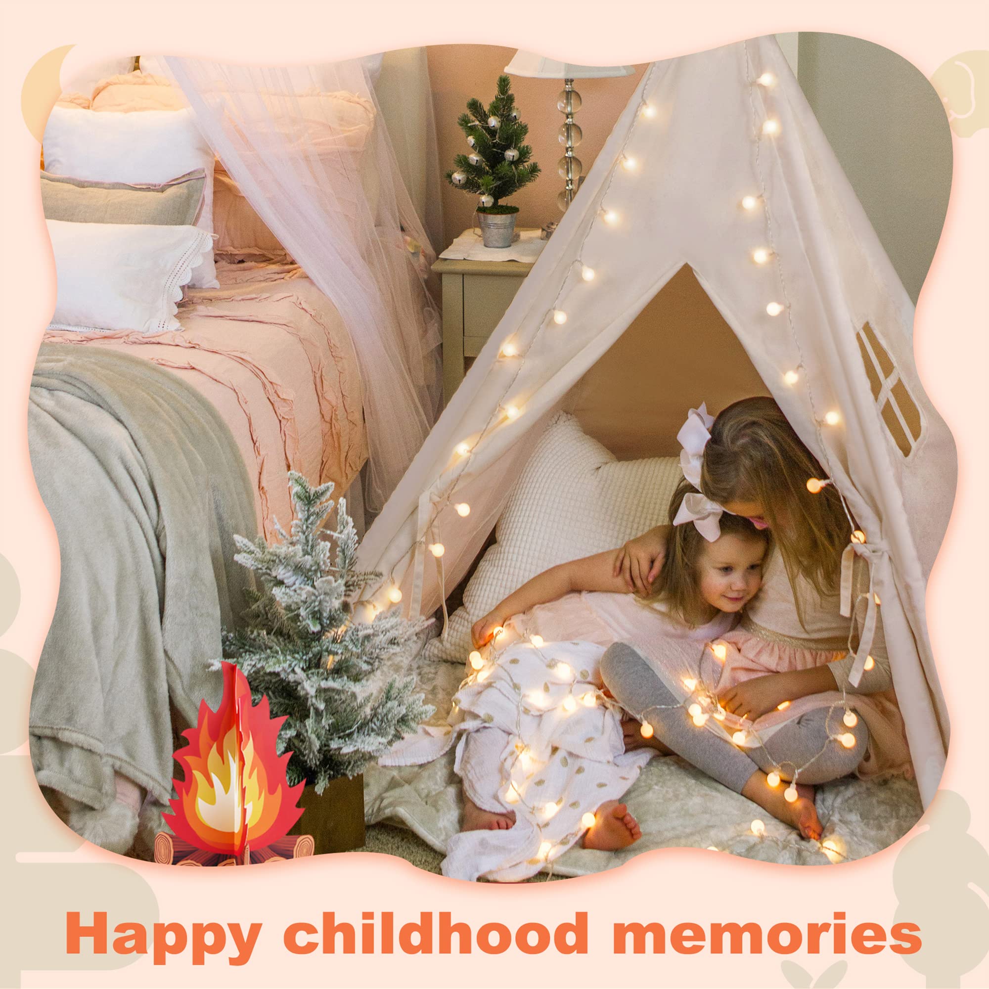 Kids Teepee Tent with Star Lights and Accessories