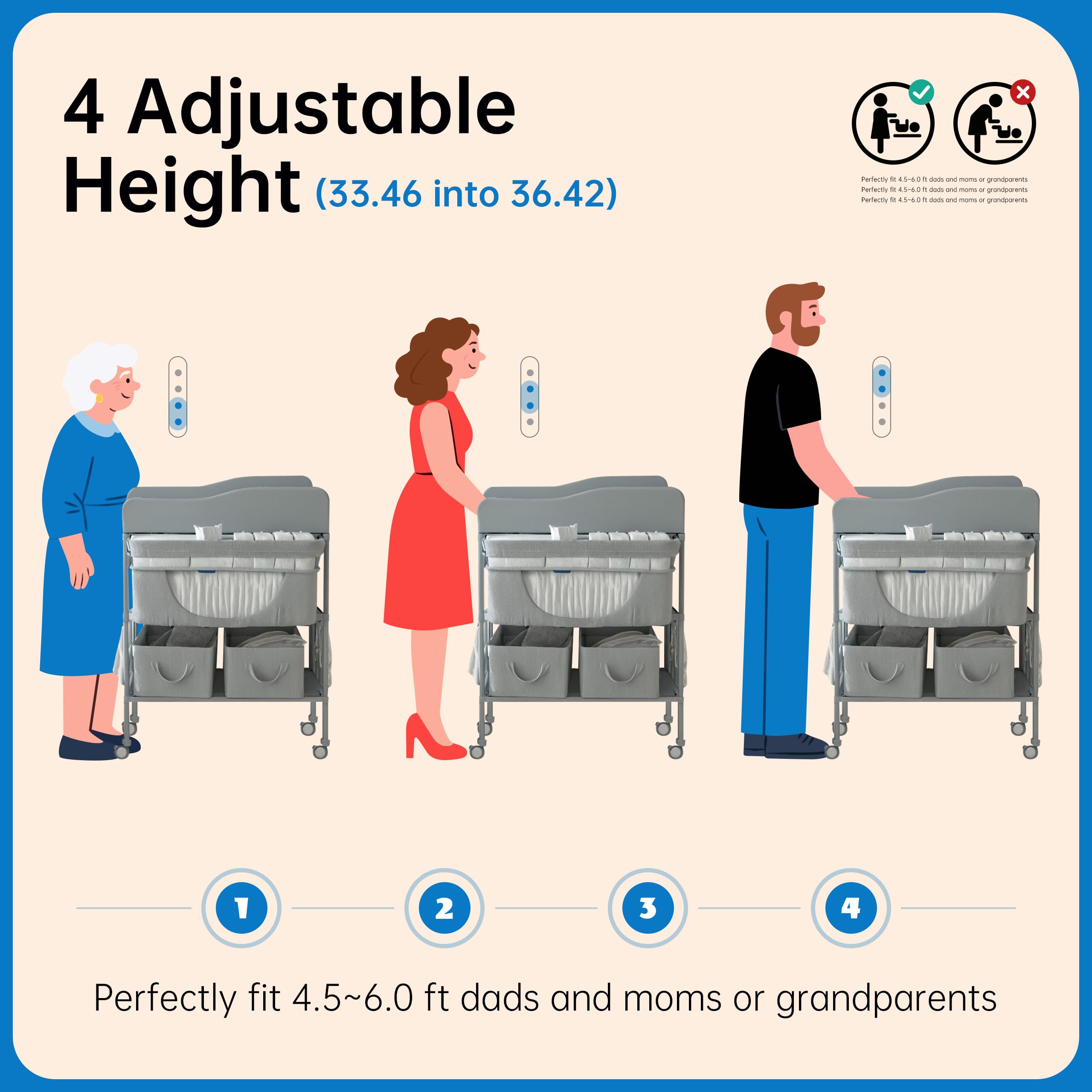 Portable Baby Changing Table with Storage