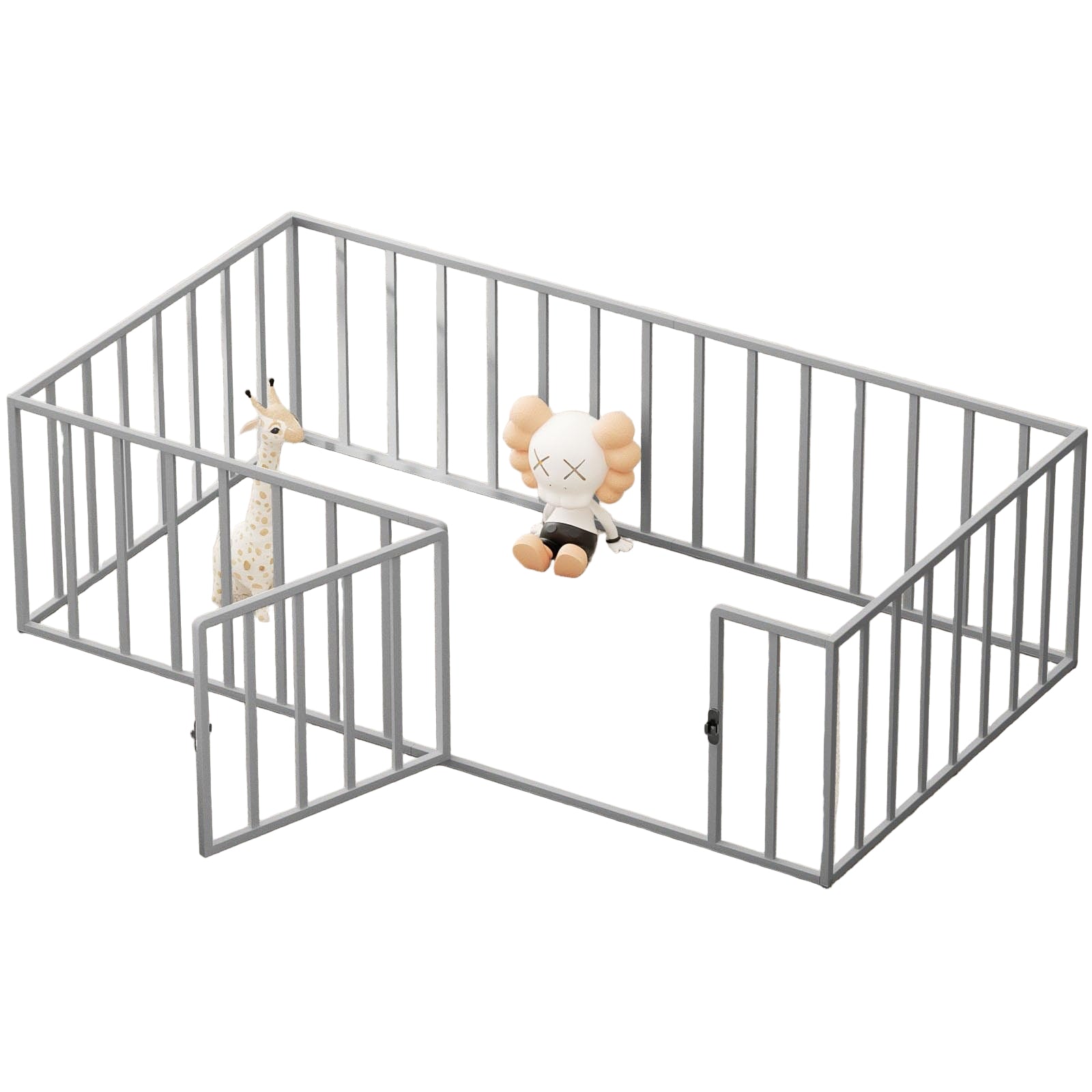 Twin Size Floor Bed Frame, Metal Montessori Platform Bed