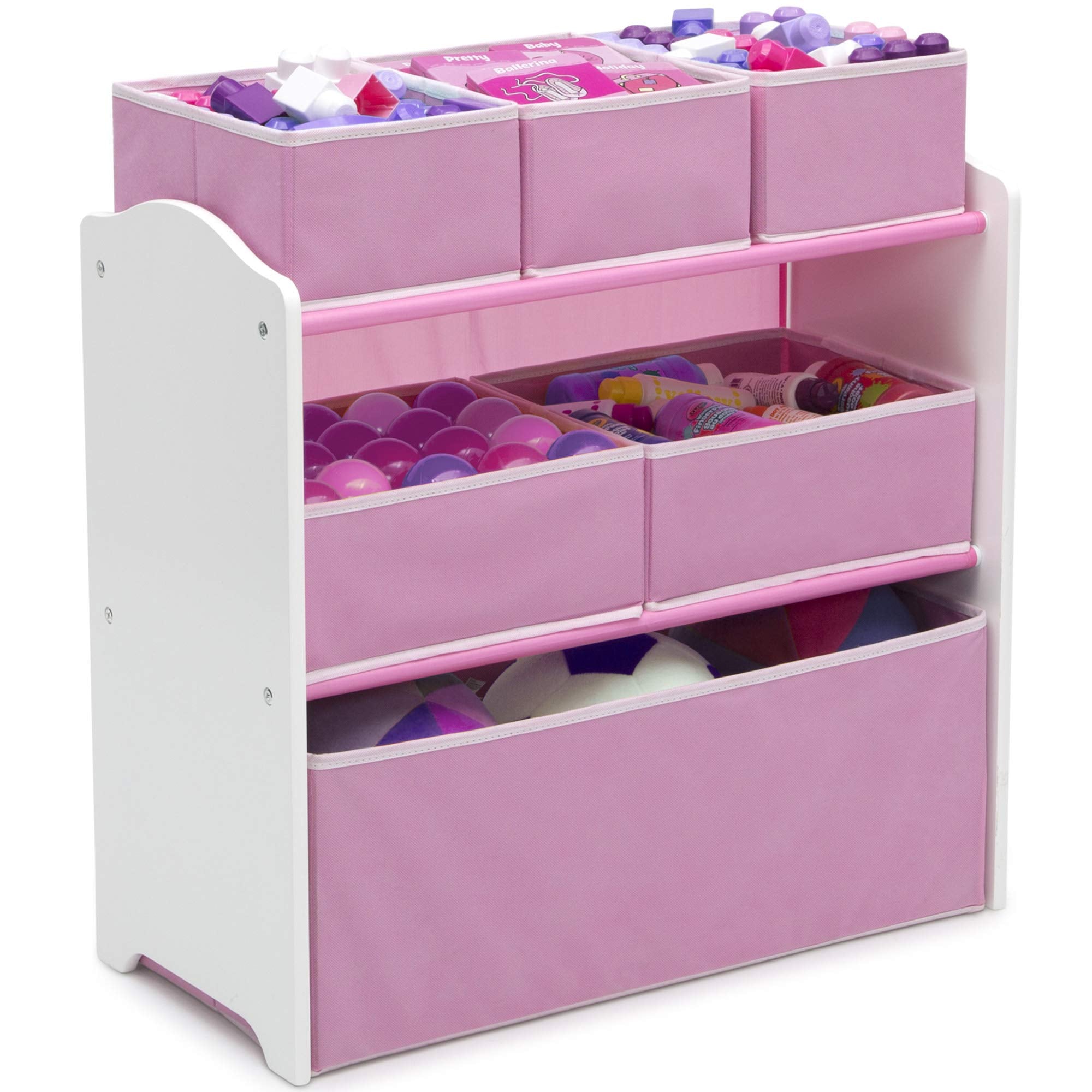 4-Piece Toddler Playroom Set, Pink/White