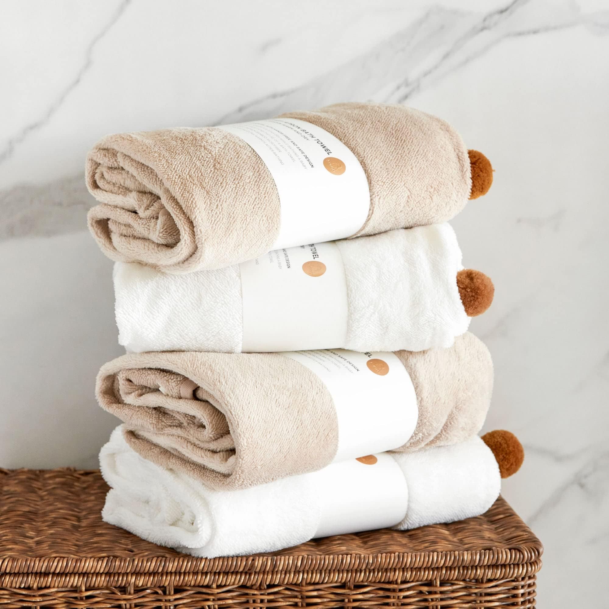 Bath Towel Newborn Essentials Cloths - New Beige (0M - 3Y)…