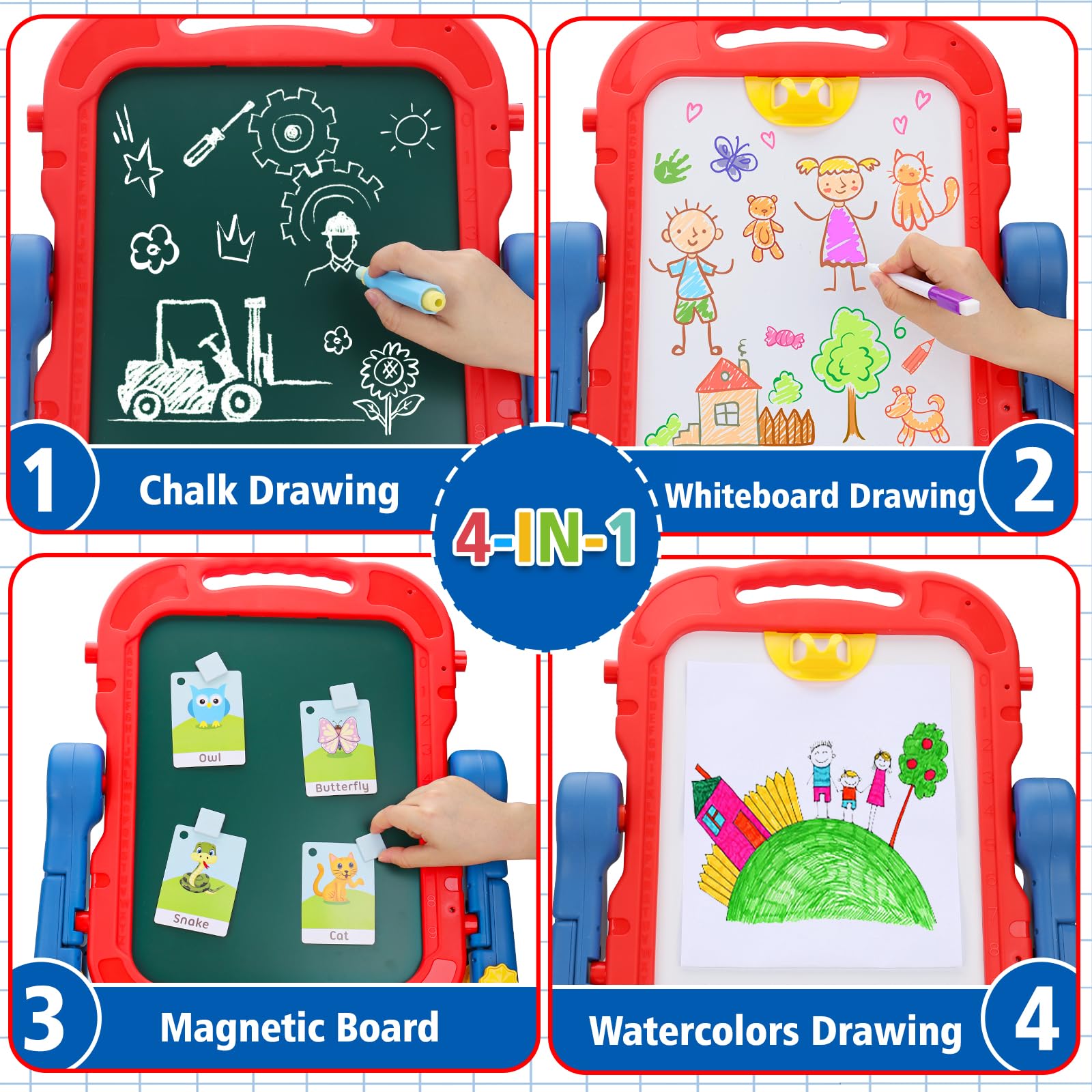 Double-Sided Magnetic Art Easel for Kids