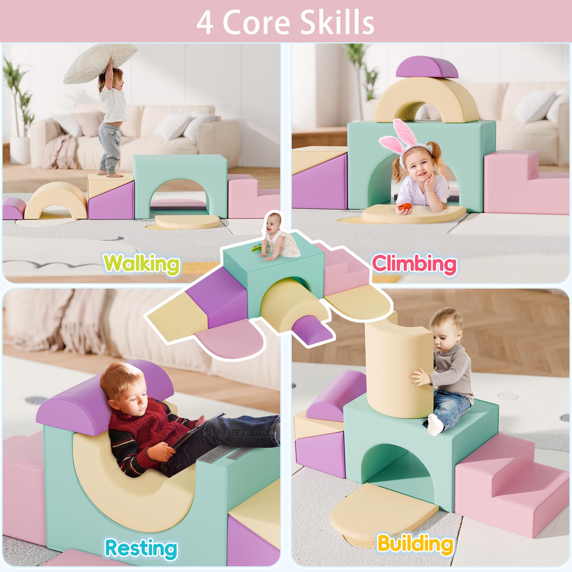 Soft Foam Climbing Blocks Set for Toddlers
