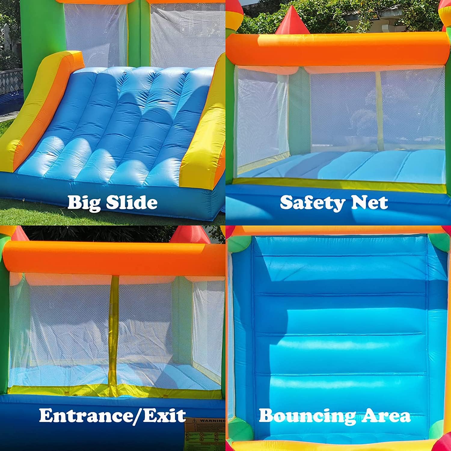 Inflatable Bounce House with Slide for Kids