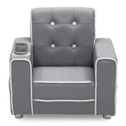Chelsea Kids Upholstered Chair with Cup Holder, Soft Grey