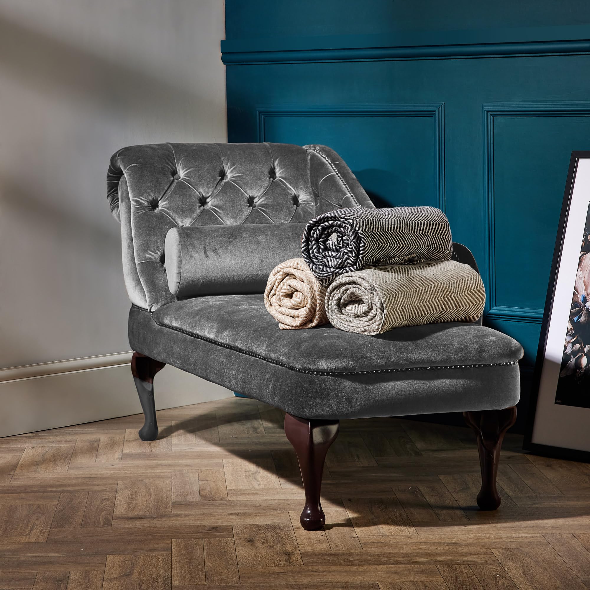 Luxurious XXL 100% Pure Cashmere Blanket Oversized Grey Throw Blanket