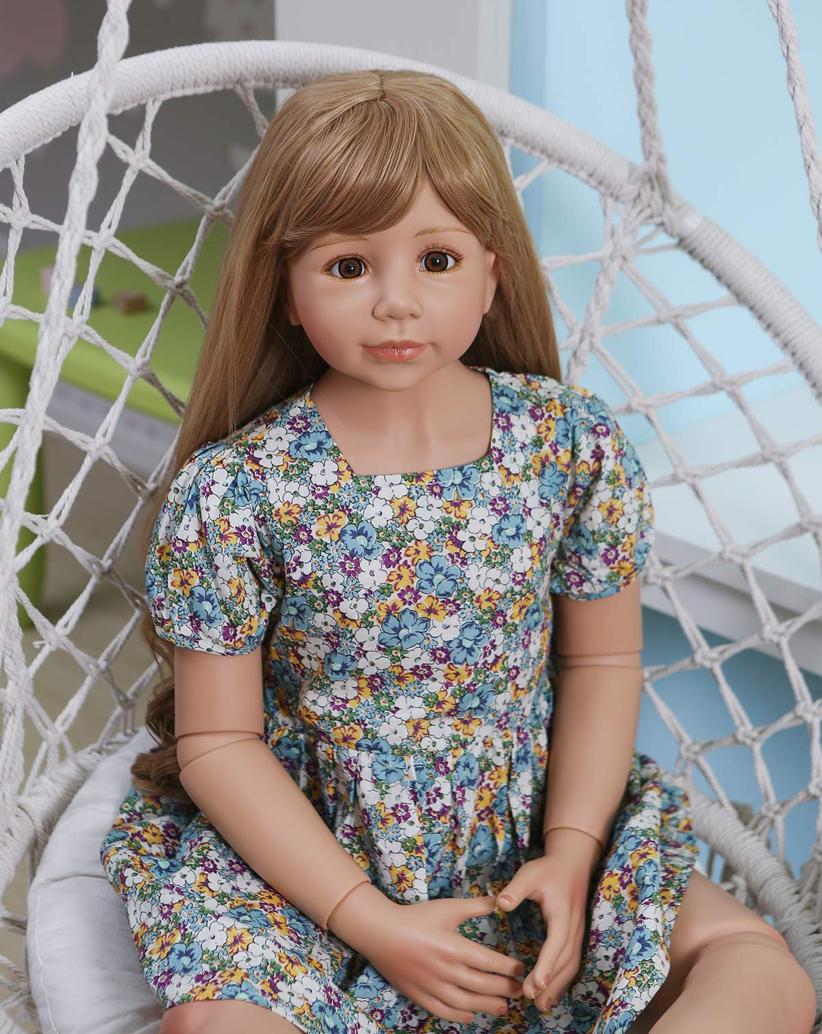 47inch Reborn Toddler Dolls,Huge Baby Full Body Hard Vinyl Masterpiece Doll Real Child