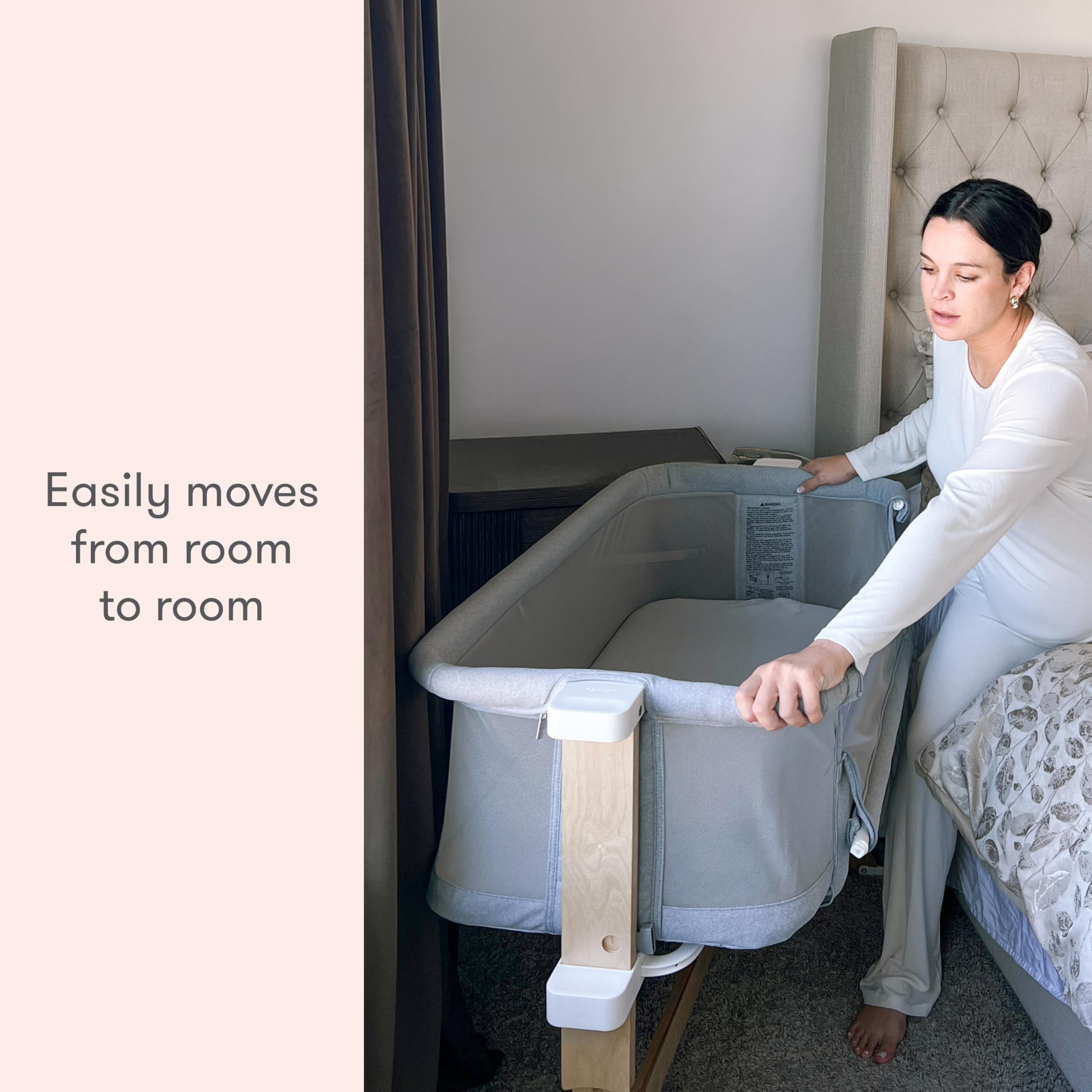 Breathable Bassinet & Bedside Sleeper with Washable Mattress