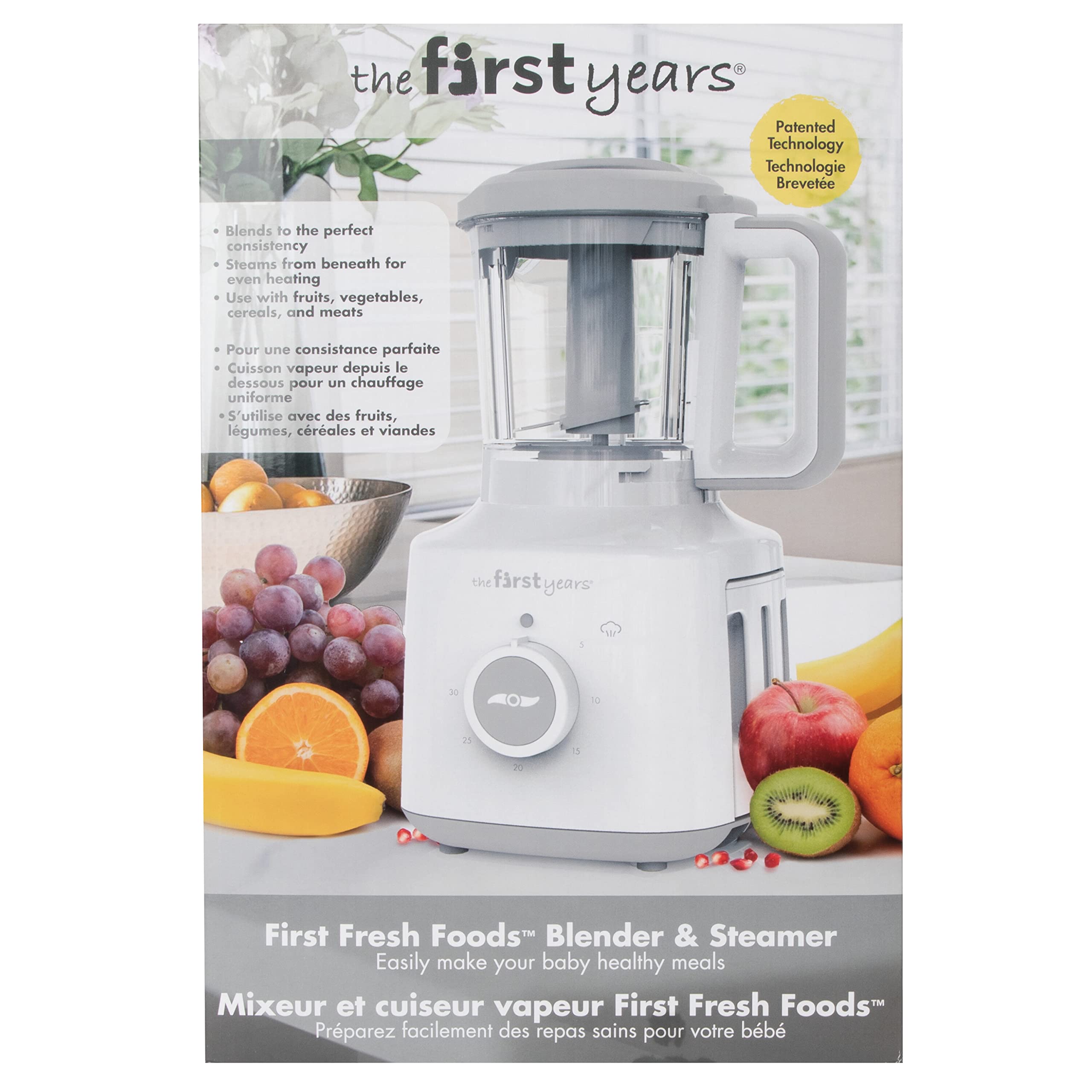 The First Years 2-in-1 Baby Food Maker and Steamer - Baby Food Blender and Steamer - Healthy Homemade Baby Puree Maker - Easy-to-Clean Baby Food Processor - Dishwasher Safe - 3.5 Cup Capacity