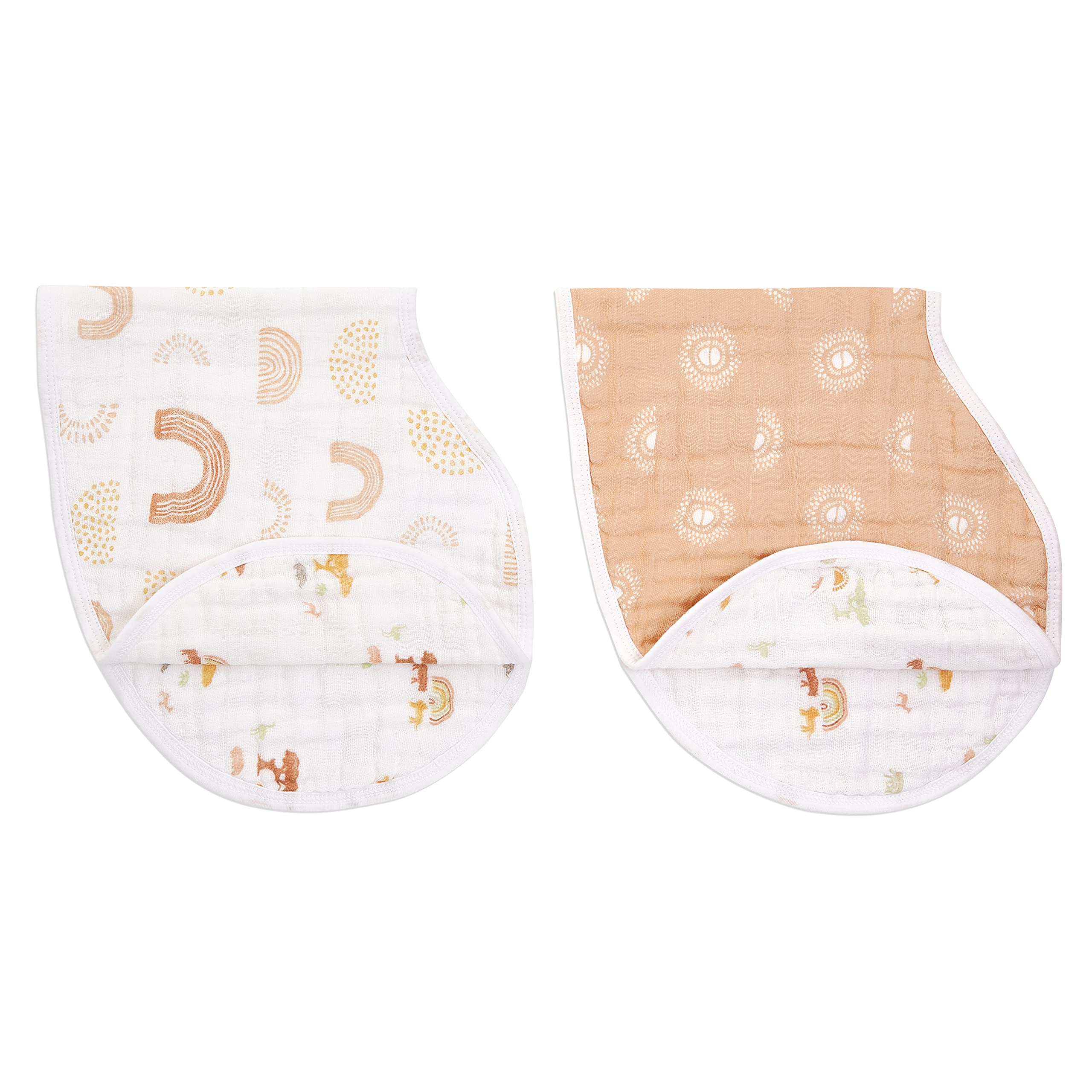 Burpy Bib, 100% Cotton Muslin, Soft Absorbent 4 Layers, Multi-Use Burp Cloth and Bib