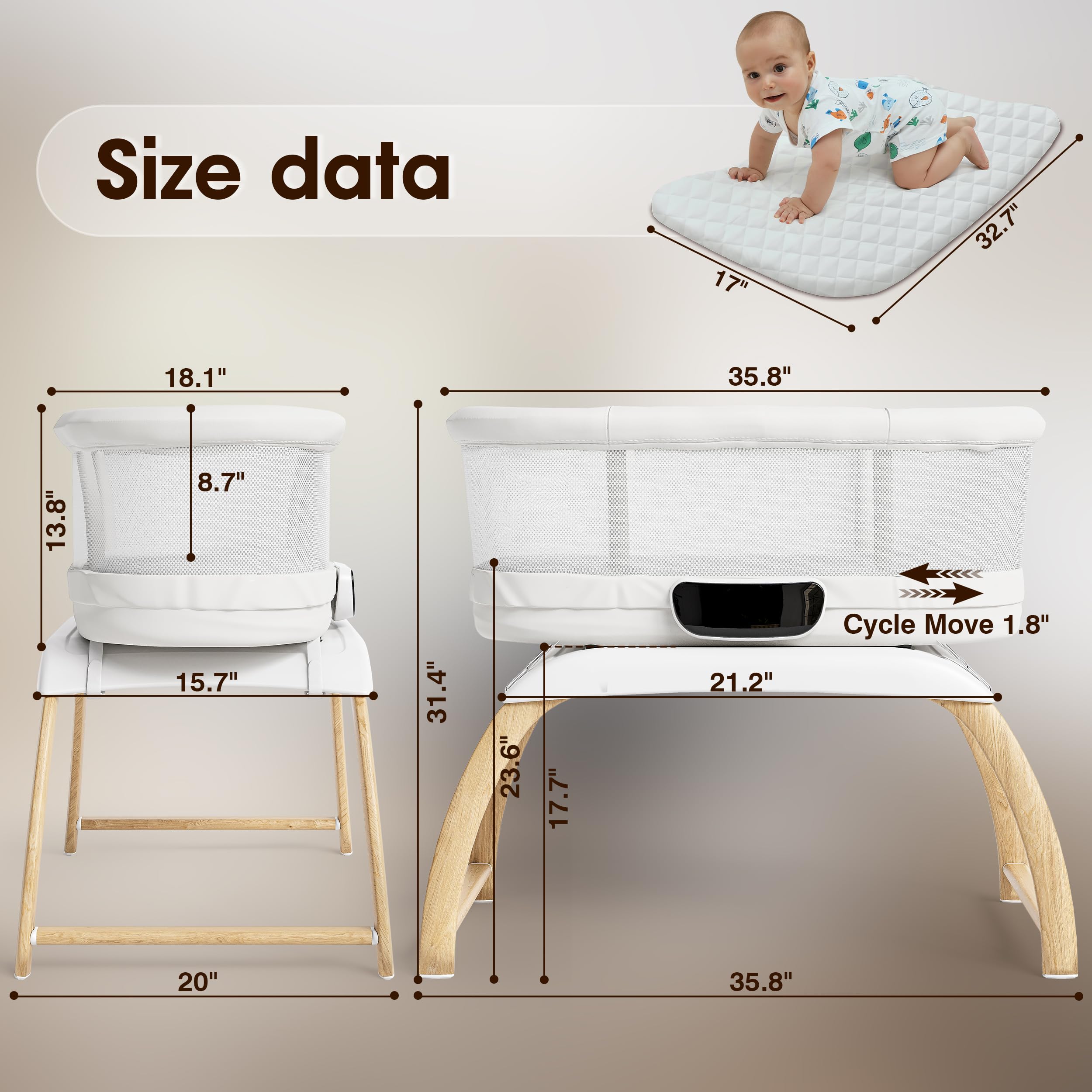 4-in-1 Electric Baby Bassinet with Rocking Motion