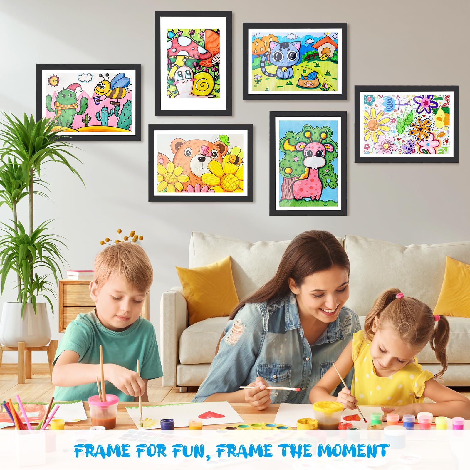 Kids Art Display Frame 11x14 Front Opening with Changeable Mats