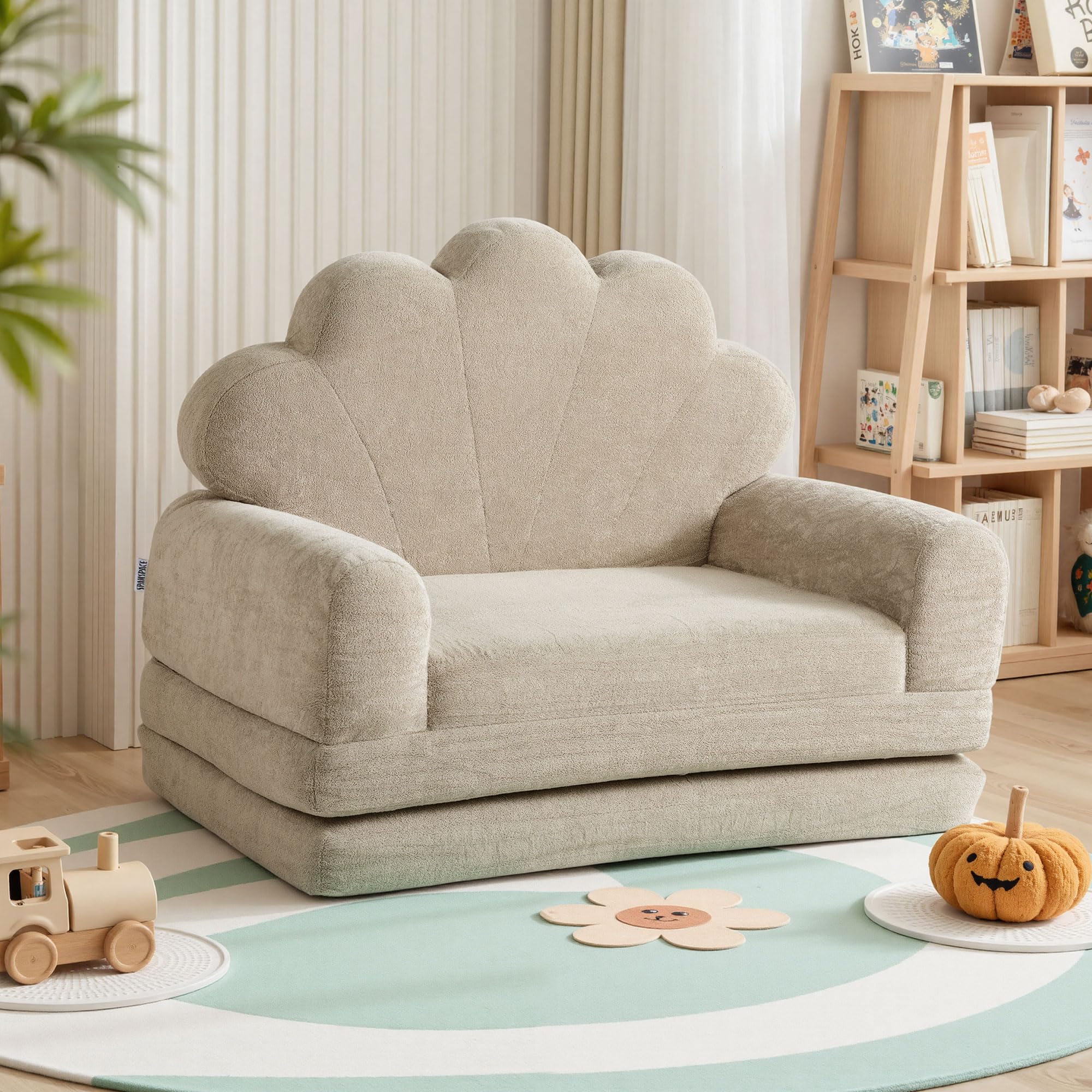 2-in-1 Kids Couch Fold Out Convertible Toddler Lounger