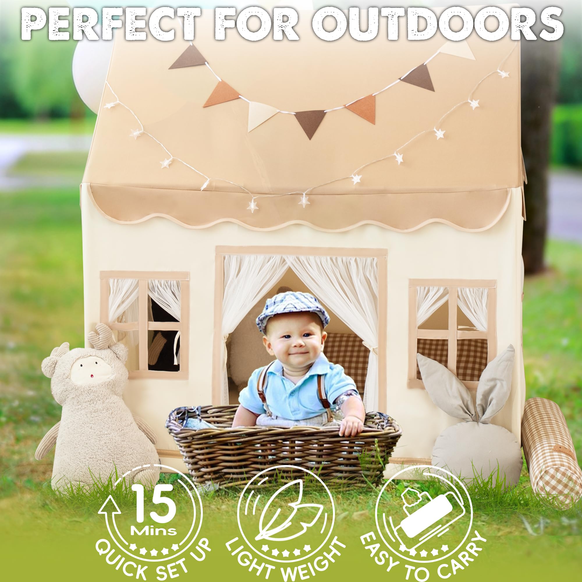 Kids Play Tent with Star Lights Indoor Playhouse