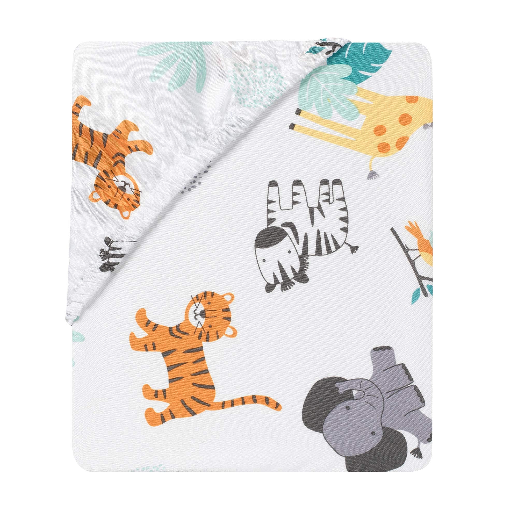 Jungle Animal 3-Piece Crib Bedding Set - Quilt, Fitted Sheet & Skirt