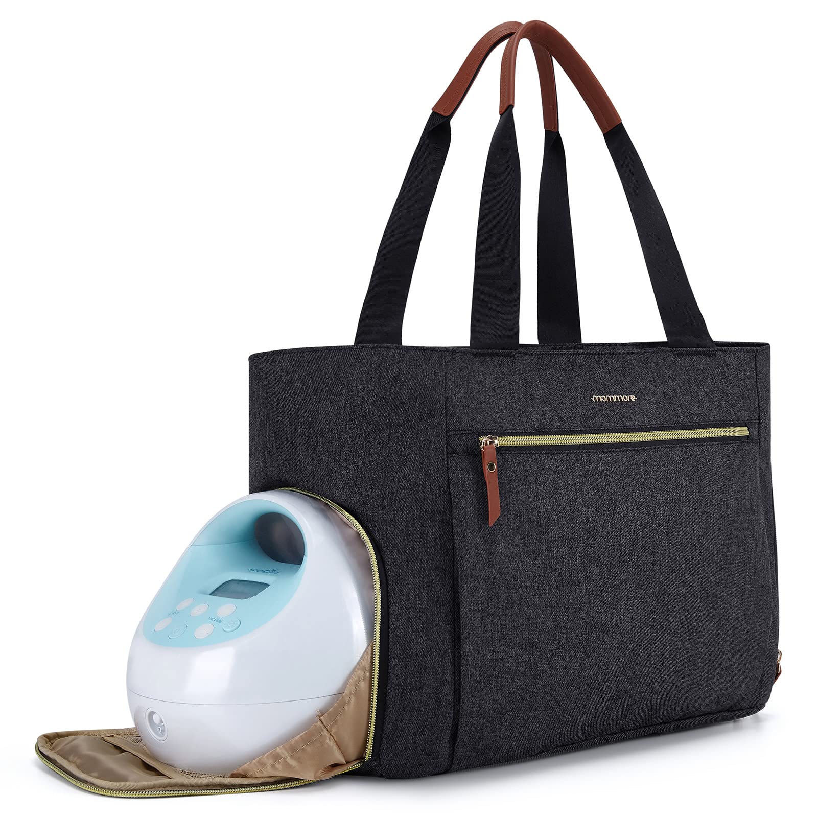 Breast Pump Bag Diaper Tote Bag with 15 Inch Laptop Sleeve