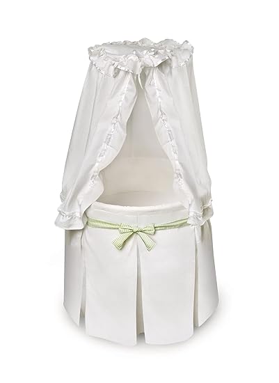 Empress Canopy Bassinet - Round Rocking Baby Cradle with Locking Wheels