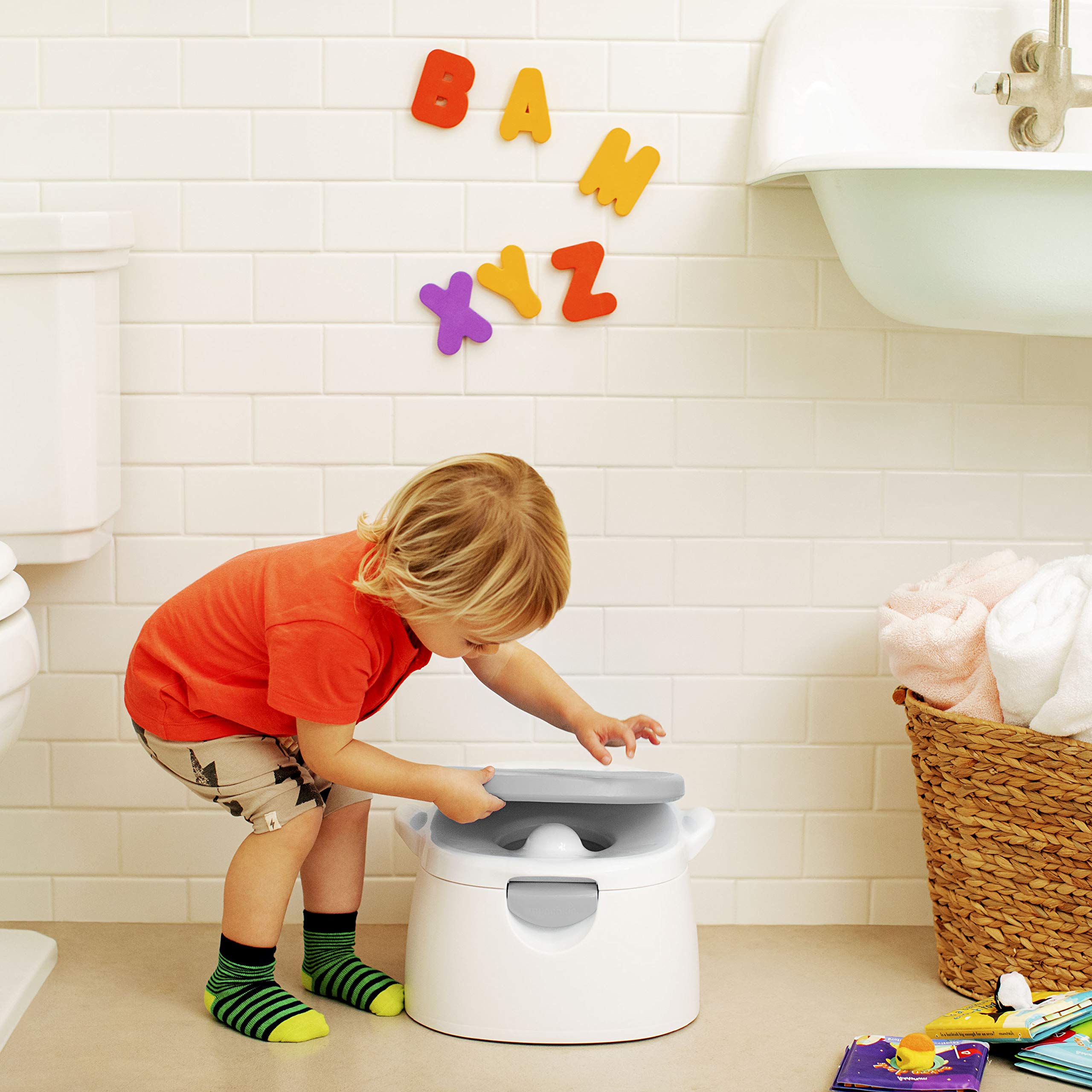 Hammer Multi-Stage 3-in-1 Potty Seat, (Potty Chair, Trainer Ring and Step Stool), Grey