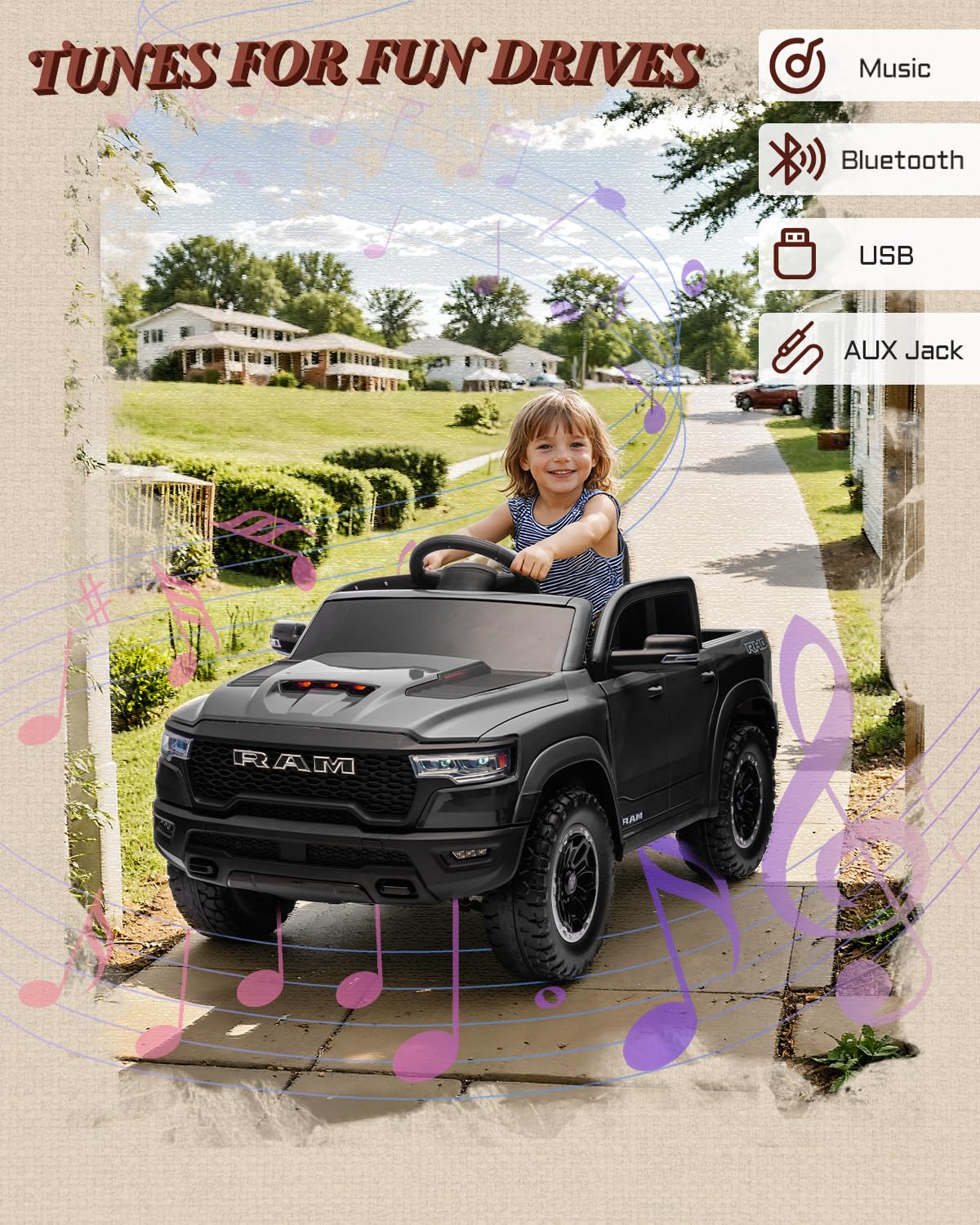 12V Licensed Ram 1500 Kids Ride-On Truck
