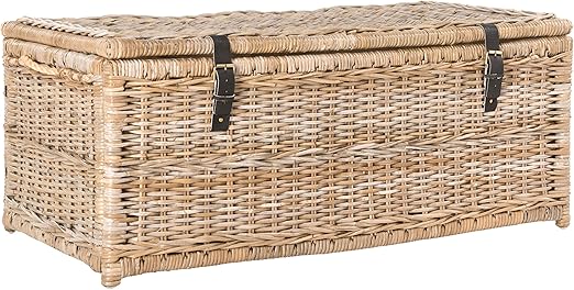 Caden 46" Wicker Storage Trunk, Collapsible for flat storage