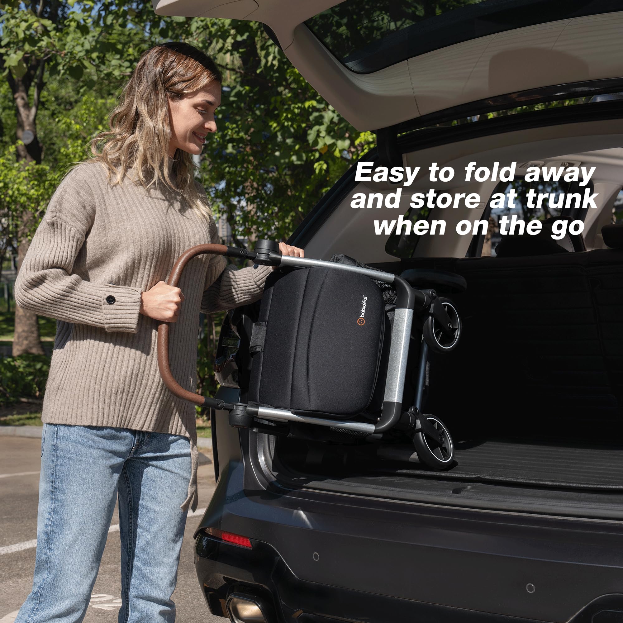 Lightweight Travel Stroller for Baby, Self-Folding Toddler Stroller with Large Canopy