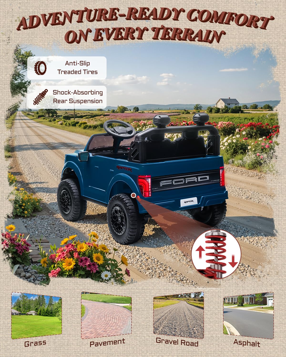 Ford F-150 Raptor 24V Kids Ride-On Truck