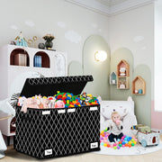 Large Toy Storage Box with Lid,Sturdy Toys Storage Chest Bin Organizer for Kids