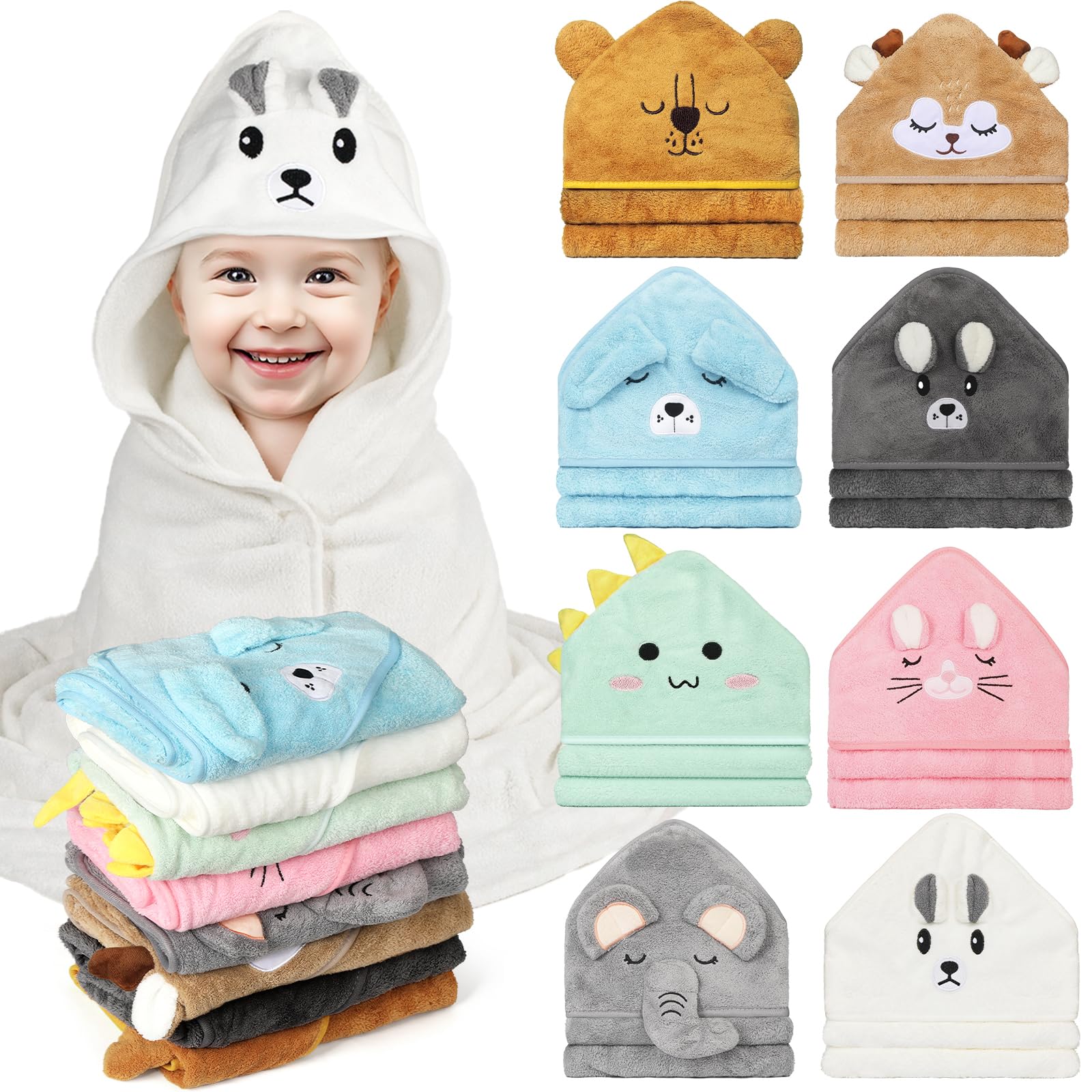 Hooded Baby Towels Premium Ultra Soft Baby Bath Towels Coral