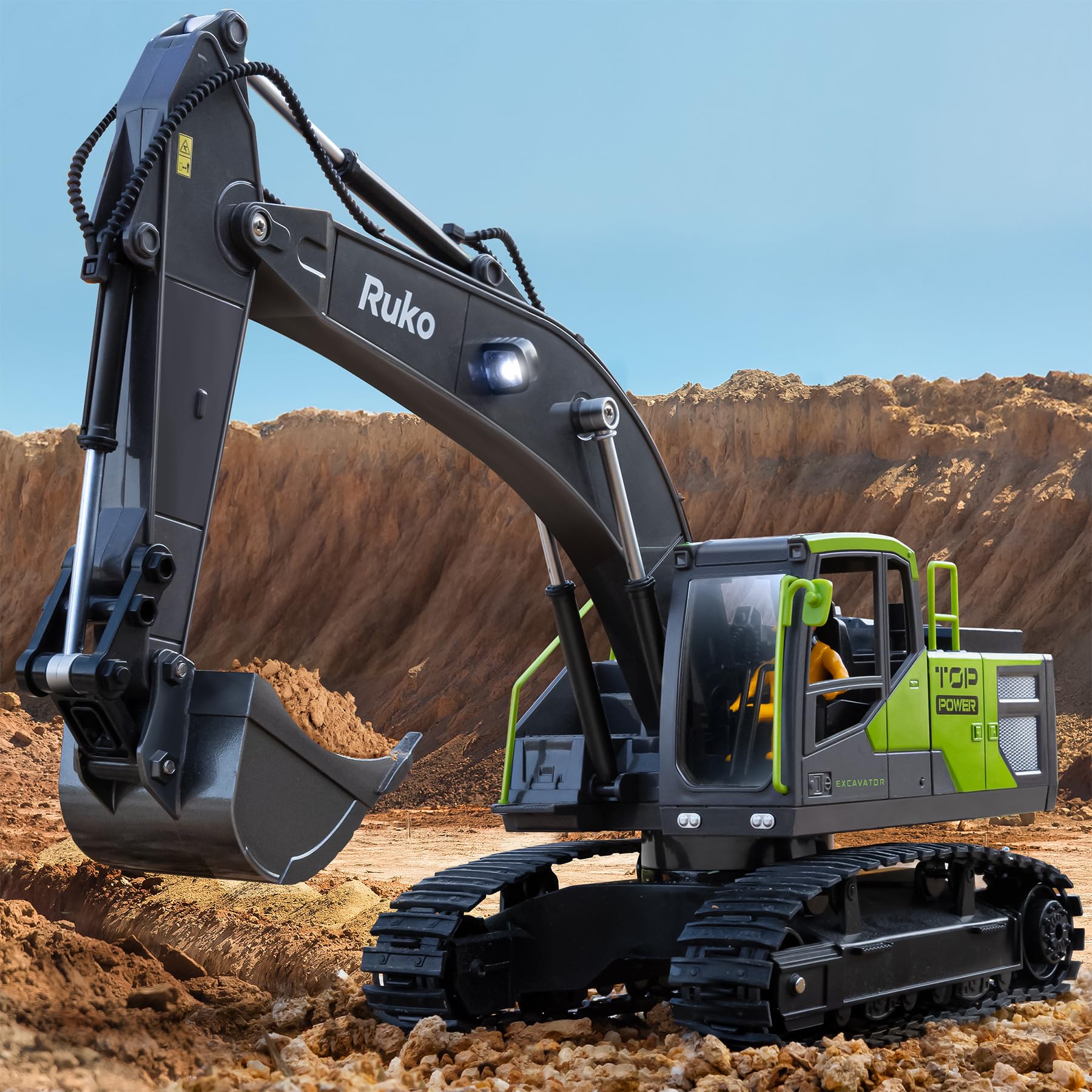1661 Remote Control Excavator Toys for Boys, 2.4Ghz RC Construction Vehicles