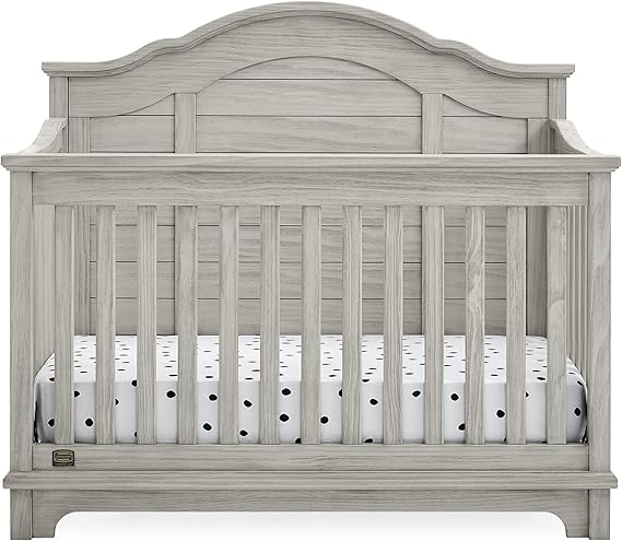 Simmons Kids Asher 6-in-1 Convertible Crib with Toddler Rail, Aged Oak