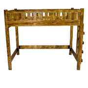 Farmhouse Wood Loft Bed Frame, Full Size - Torched Pine, Rustic