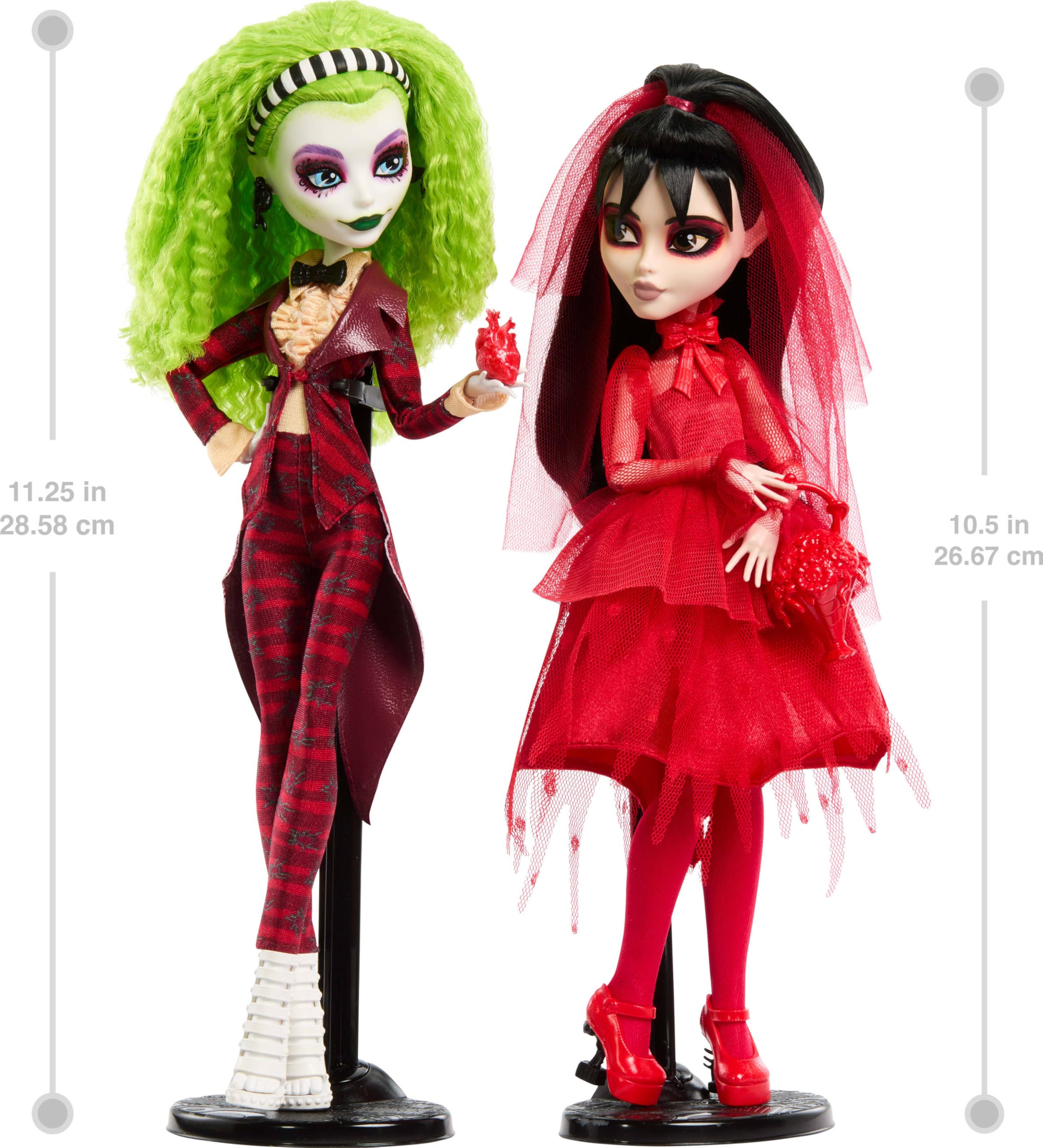 Skullector Beetlejuice Beetlejuice Dolls 2-Pack, Collectible Betelgeuse and Lydia Deetz Set