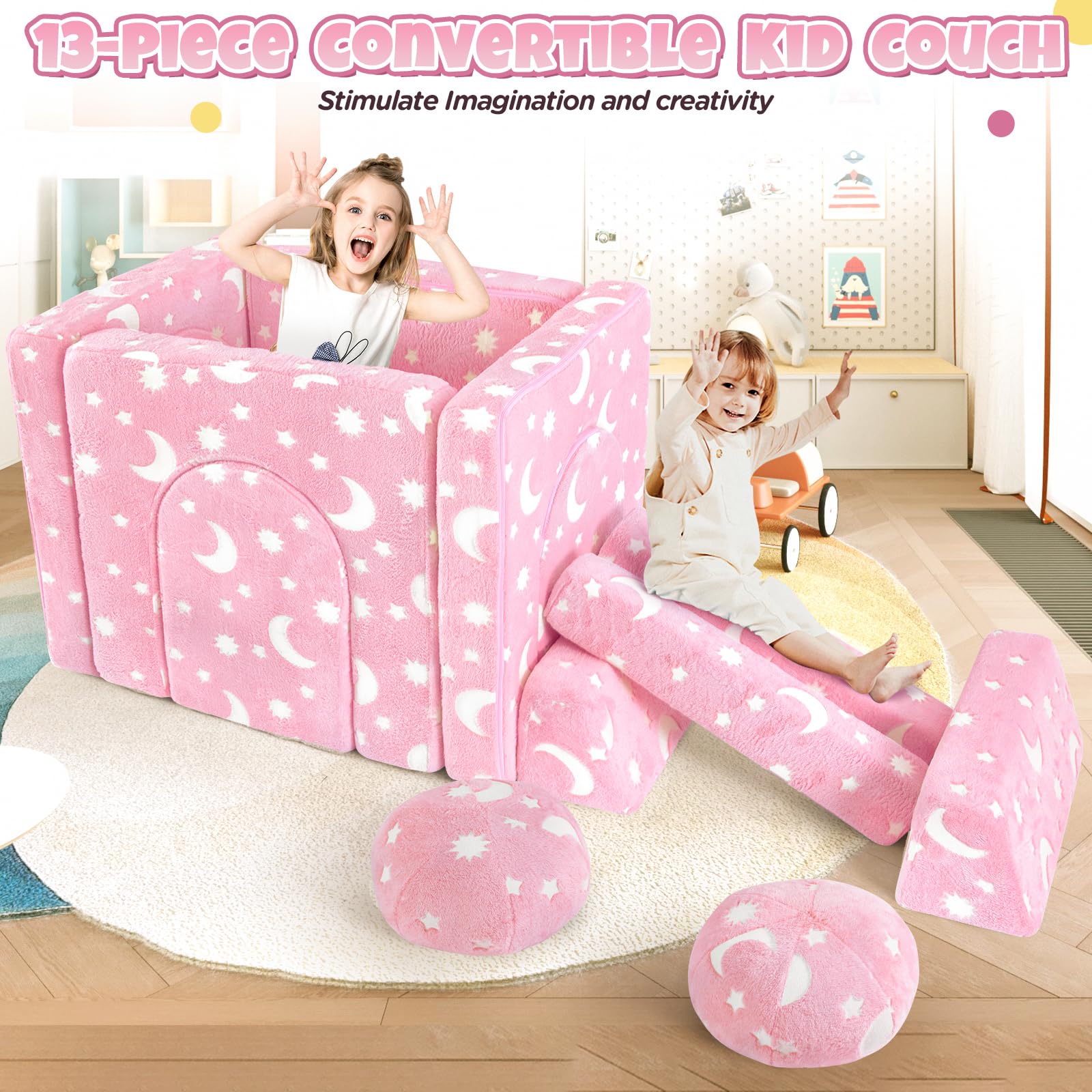 4-Piece Toddler Bedroom Set with Bed, Table, Chair & Toy Box