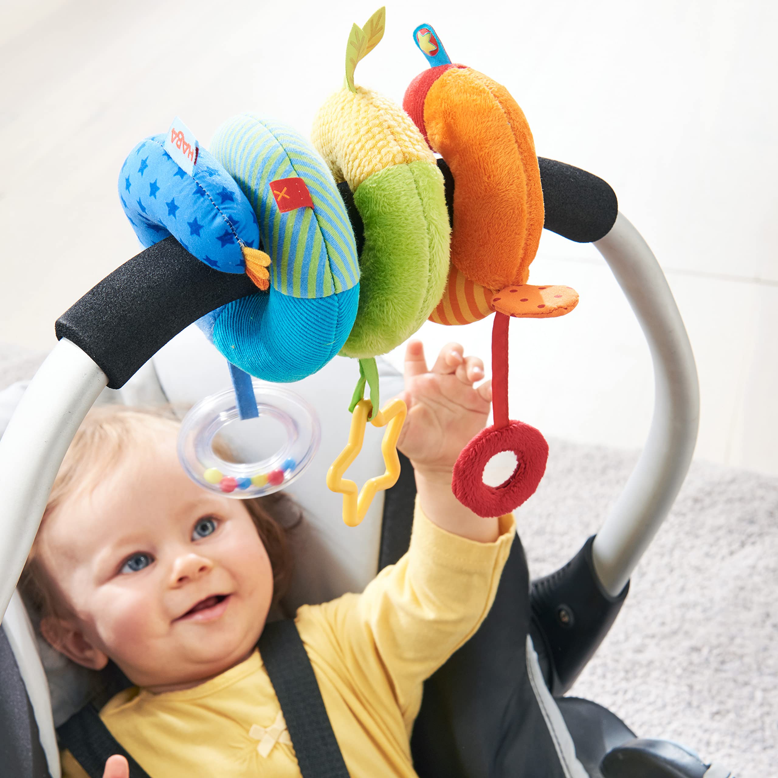 Rainbow Activity Spiral Car Seat Toy and Stroller Toys for Baby 0-6 Months