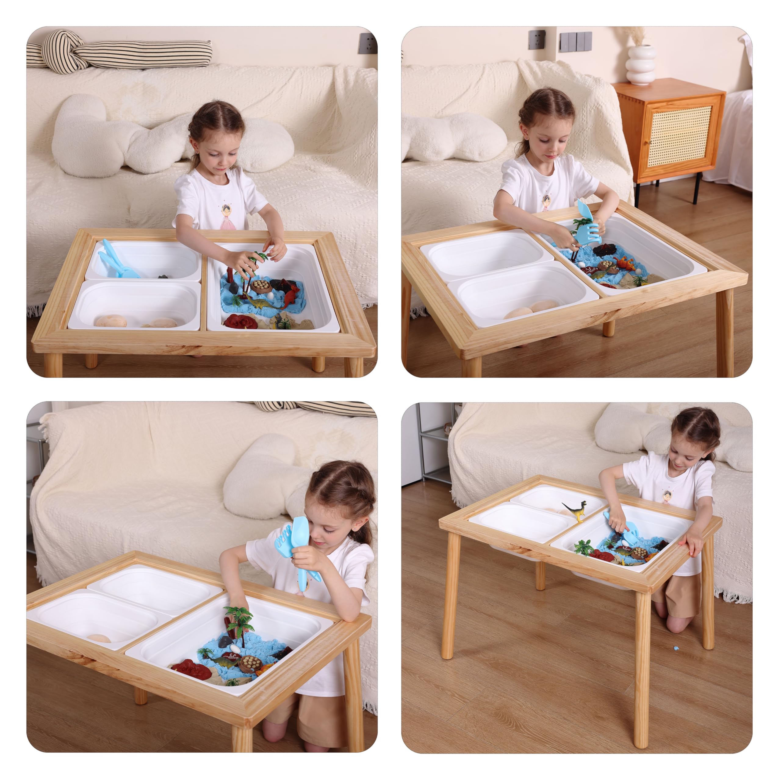 Sensory Table for Toddlers, Indoor Table with Storage Bins