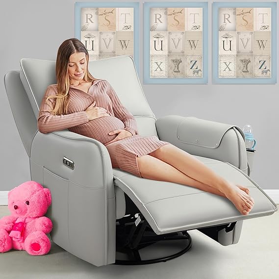 Rocking Chair Nursery Gliders, Electric Swivel Rocker Recliner Chair