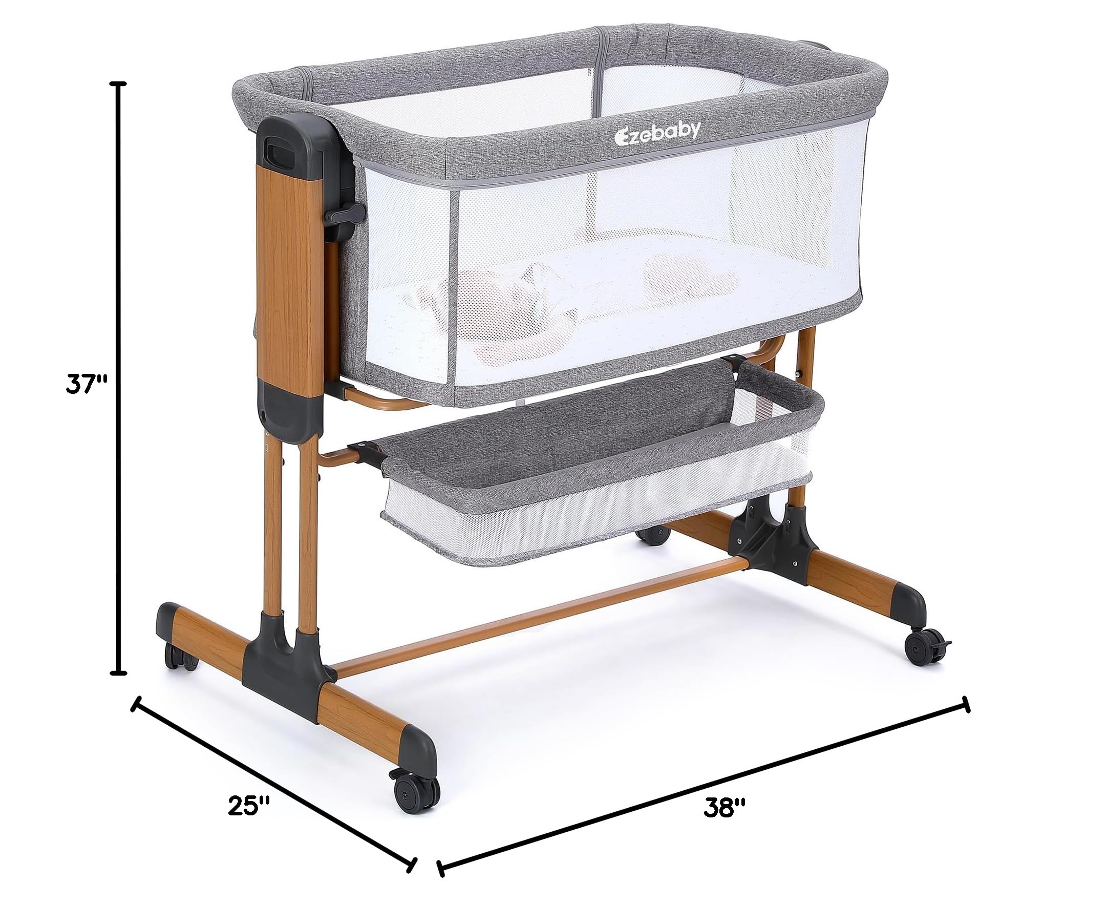 3-in-1 Rocking Bassinet for Baby Adjustable Baby Bassinets Bedside