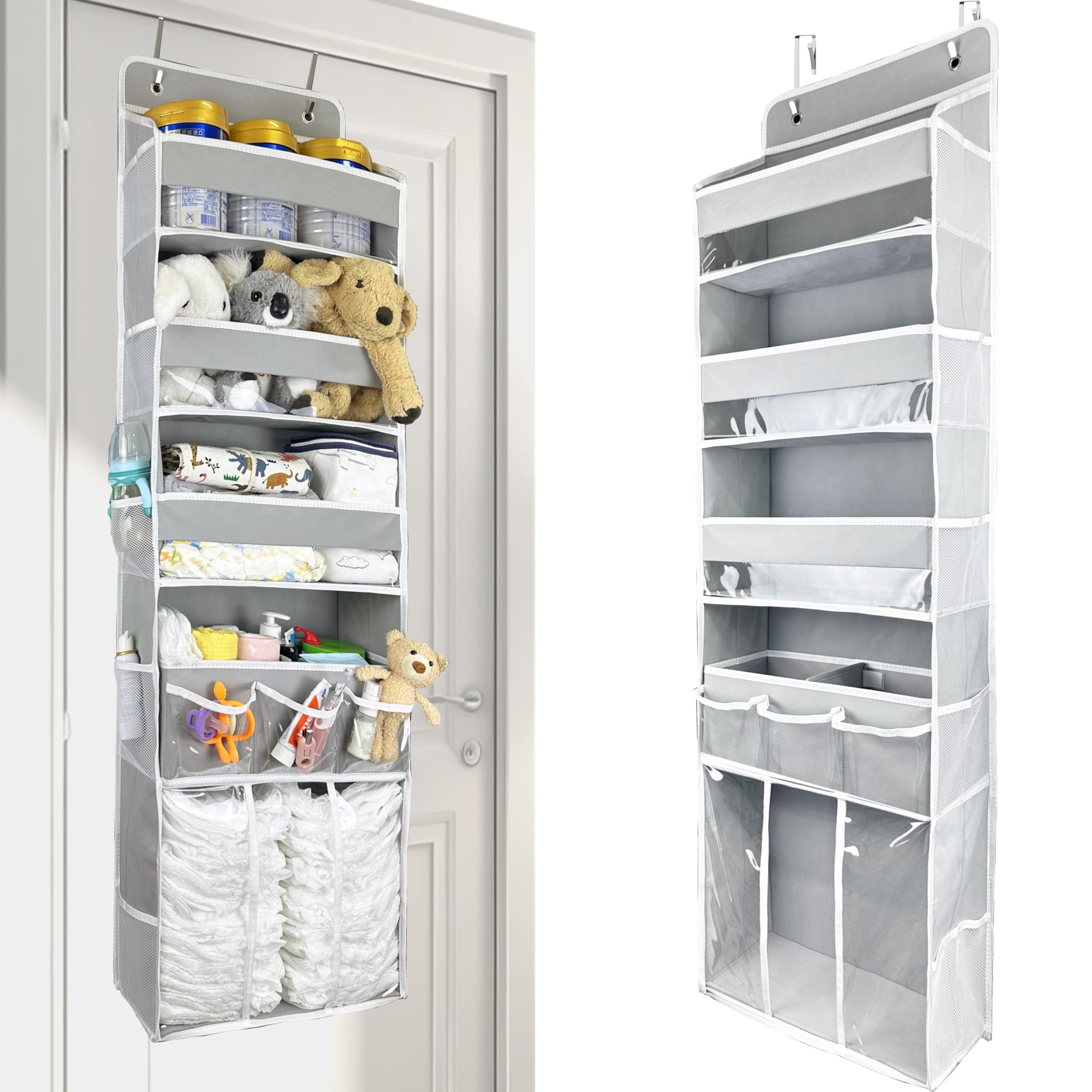 Storage Organizer,with 3 Bins 1 Movable Baby Diaper Caddy