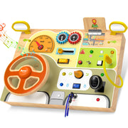 Montessori Toddler Toys - Baby Wooden Busy Board - Sensory Toys