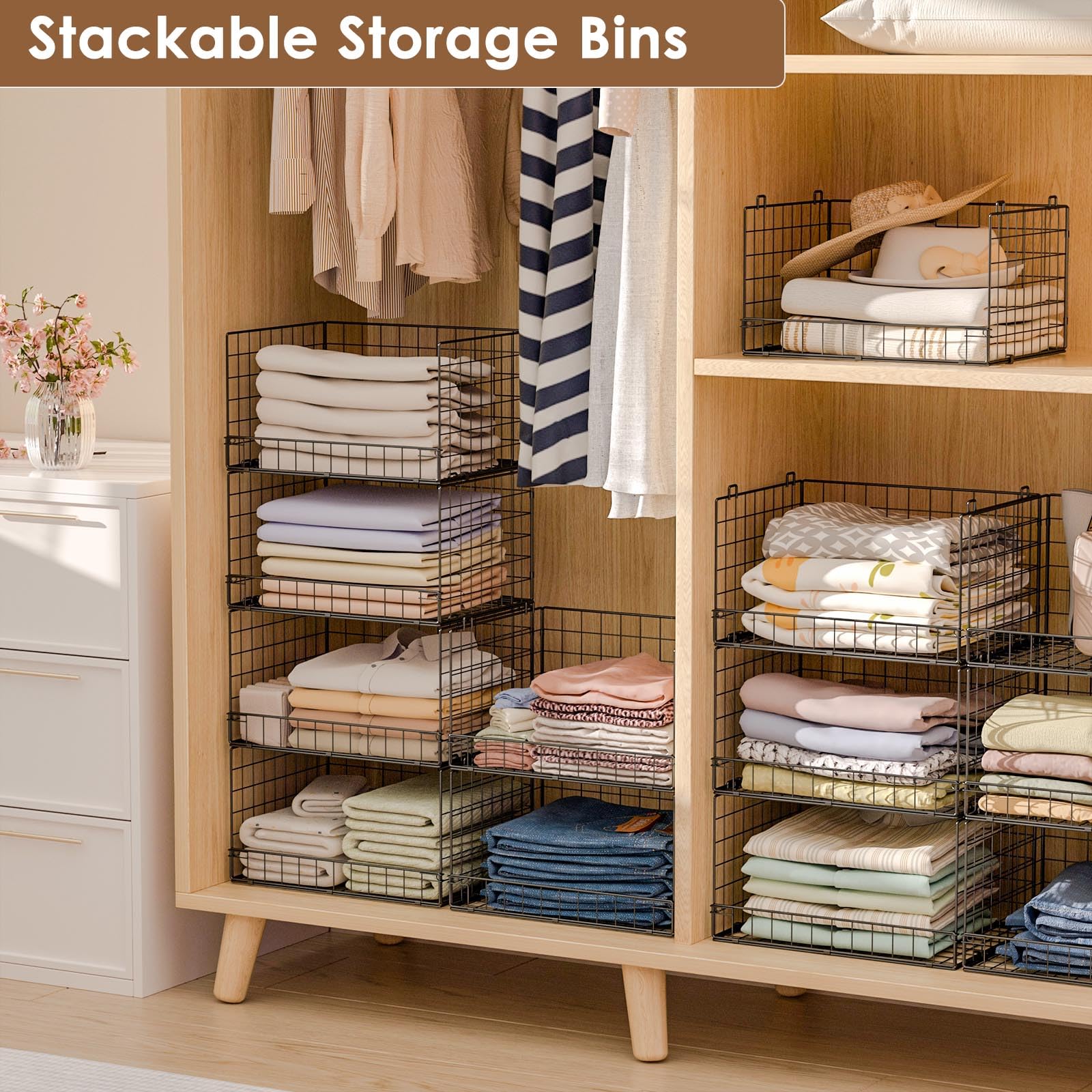4-Tier Stackable Closet Organizer Shelves