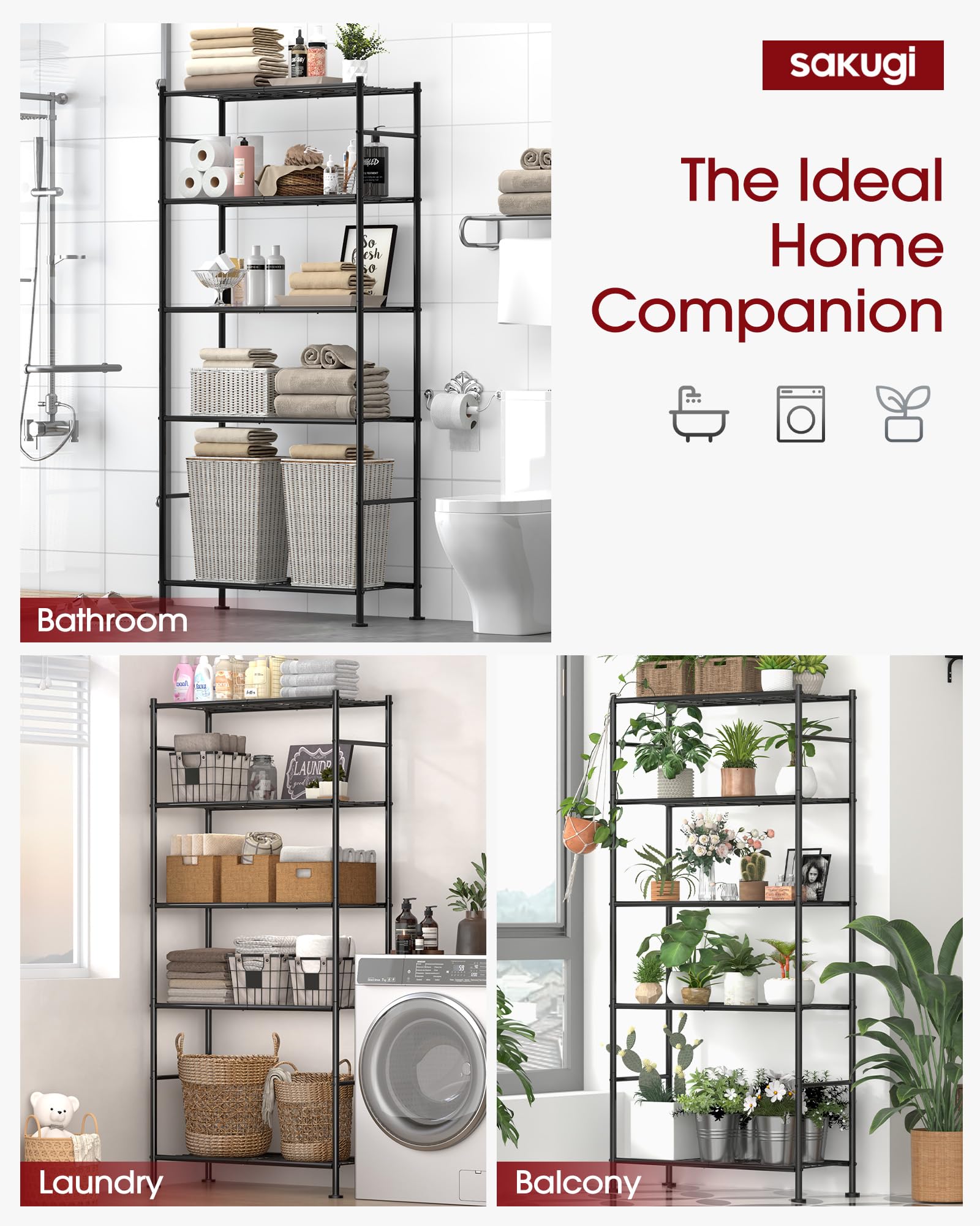 5-Tier Heavy Duty Metal Storage Shelving
