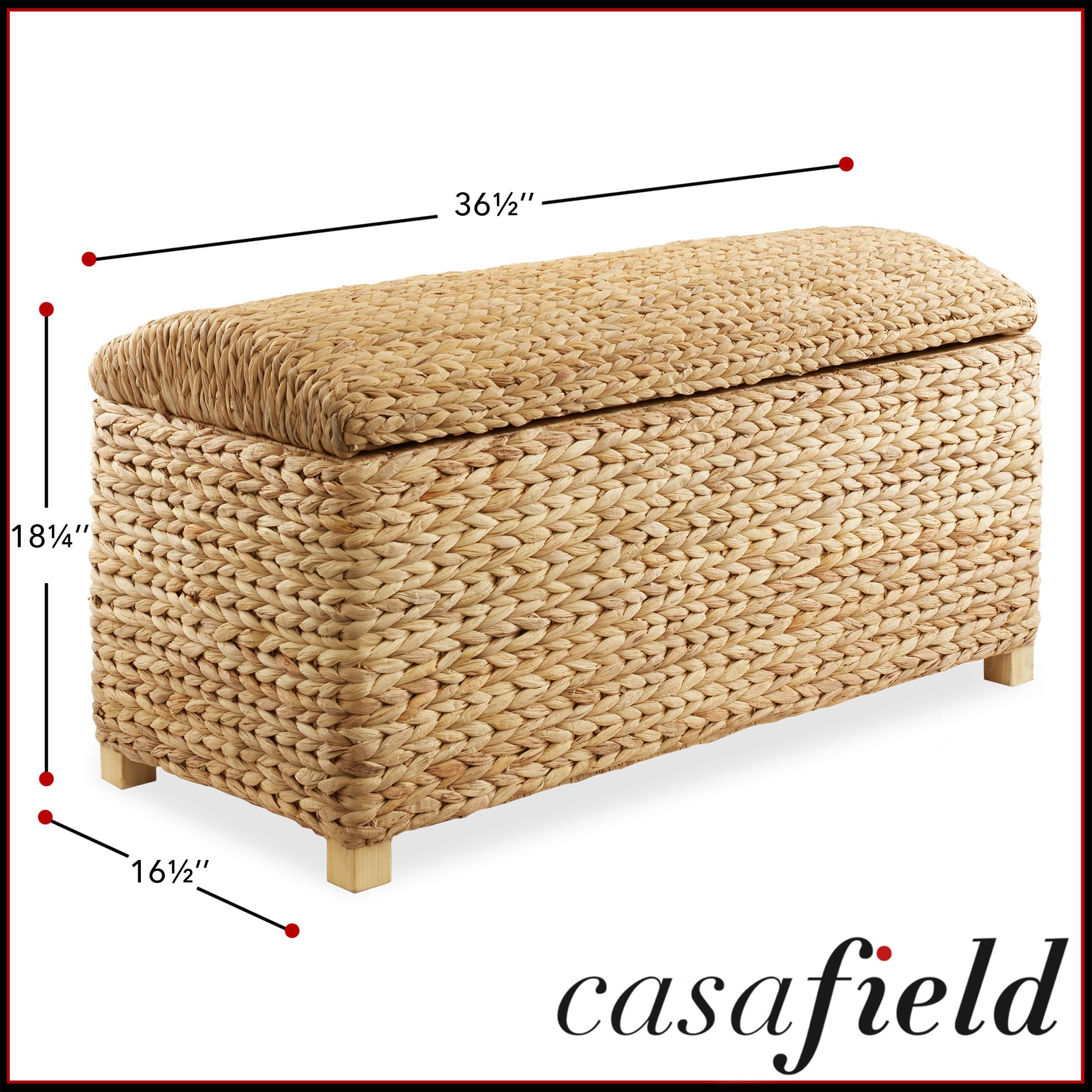 36" Storage Trunk with Curved Lid and Safety Hinge