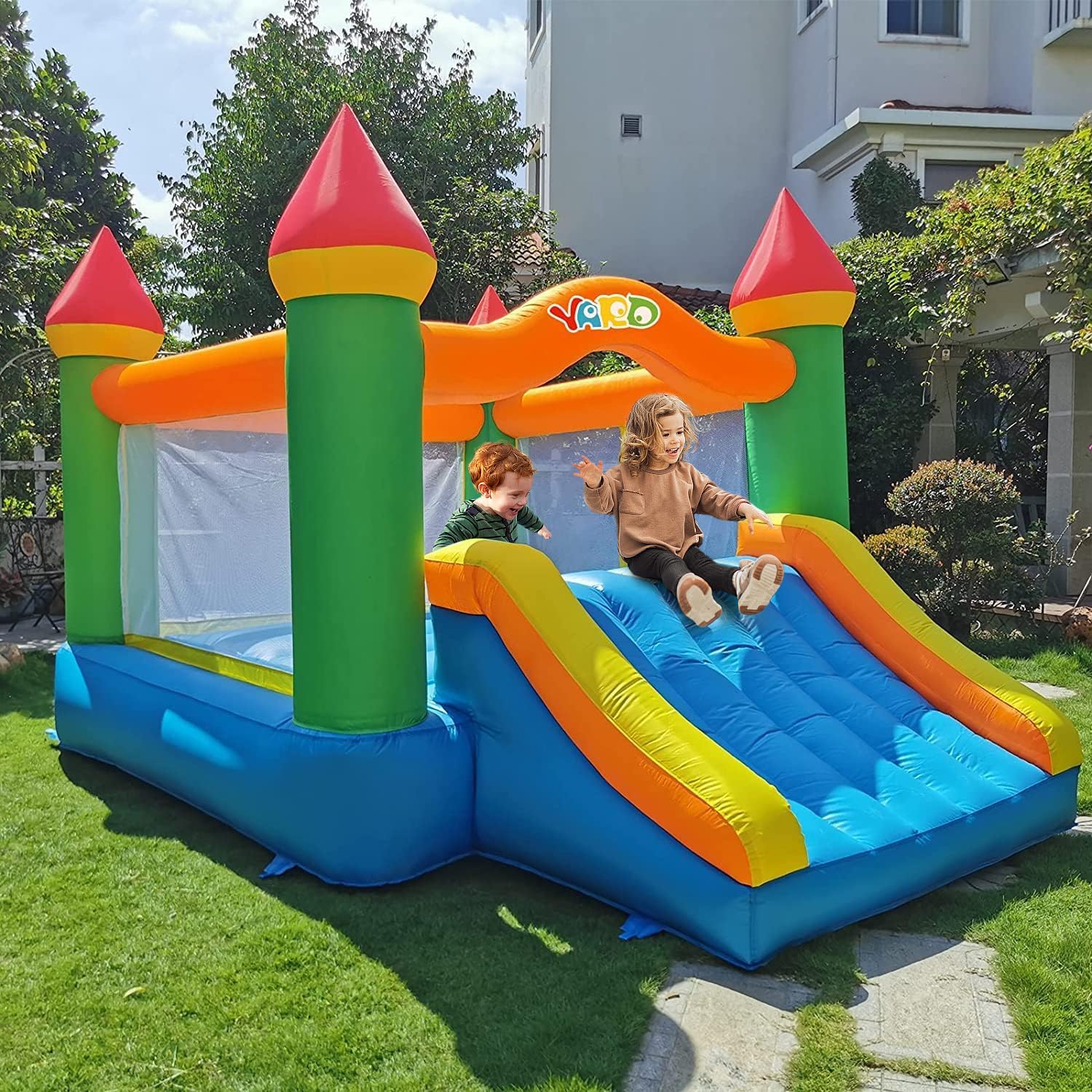 Inflatable Bounce House with Slide for Kids