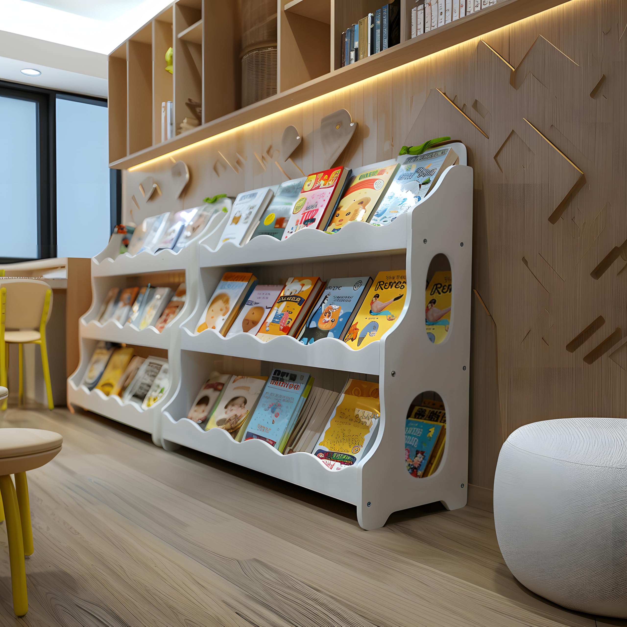 Kids Book Shelf Wooden Montessori Bookshelf Dutch Design