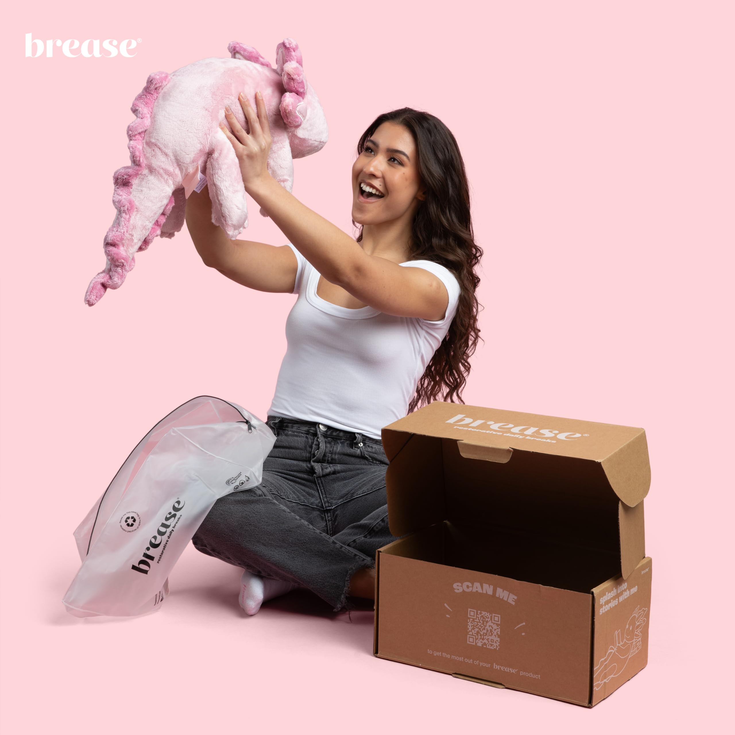5 lb Unscented Weighted Pink Axolotl Dragon Stuffed Animal - Soft, Large Plush Toy
