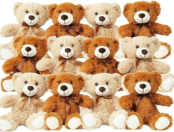 12 Pack Teddy Bears Bulk 13.5 inch Small Teddy Bear Stuffed Bears for Baby Shower