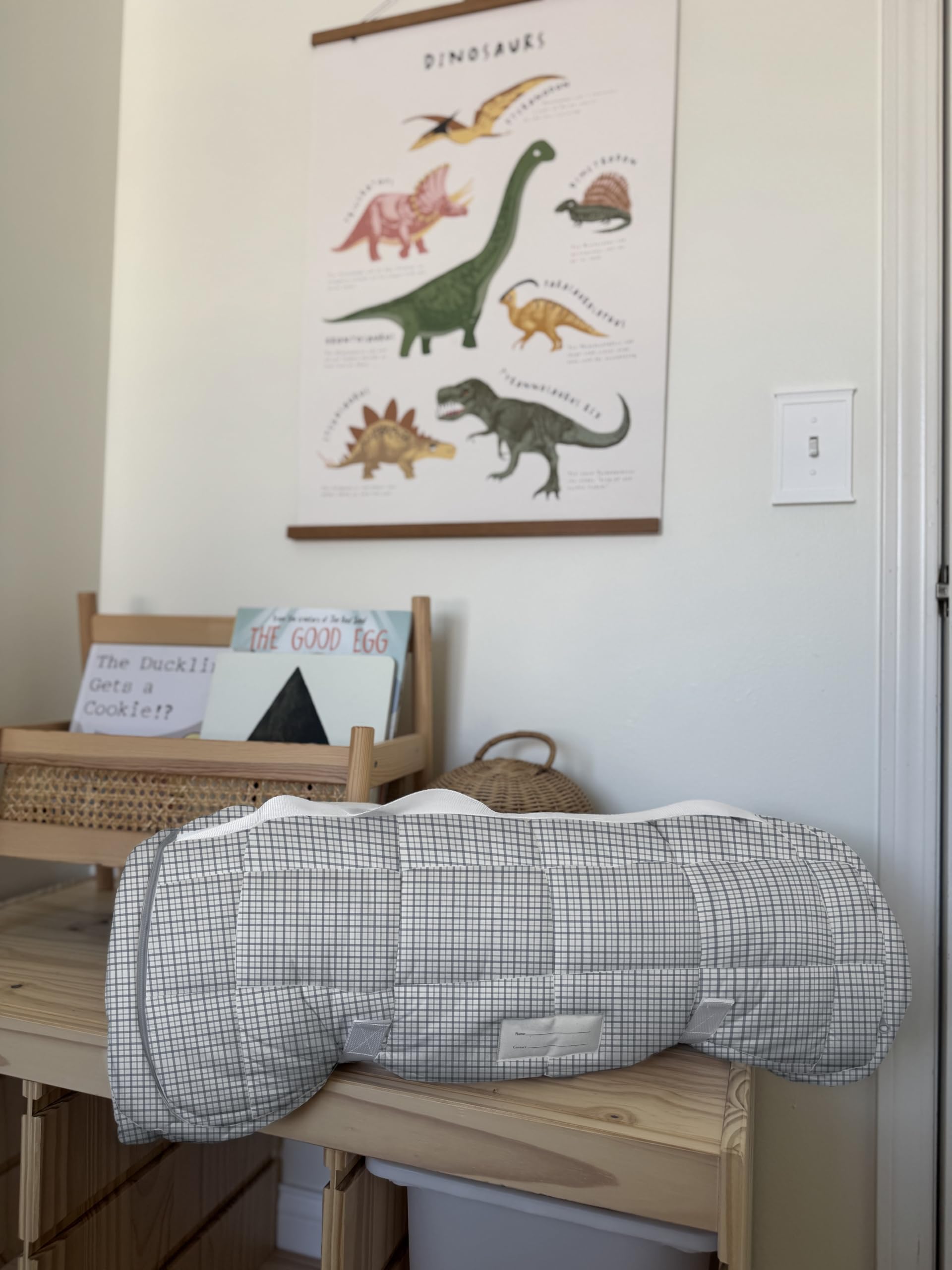 Nap Mat for Kids, Soft Toddler Sleep Mat with Zippered Blanket